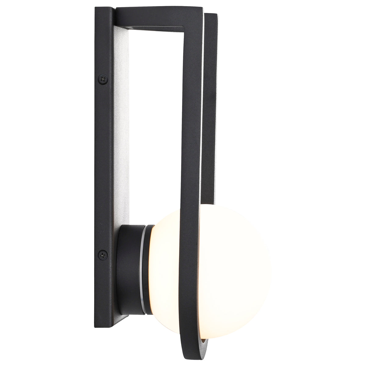 Cradle - 6W LED - Medium Wall Lantern - Matte Black with White Opal Glass