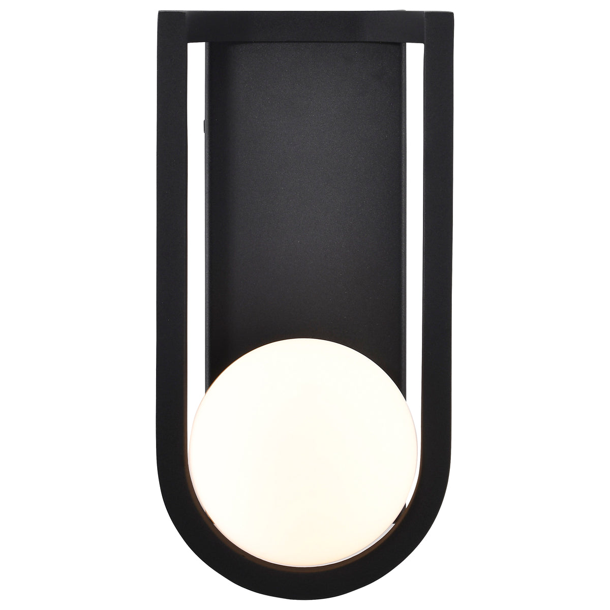 Cradle - 6W LED - Medium Wall Lantern - Matte Black with White Opal Glass