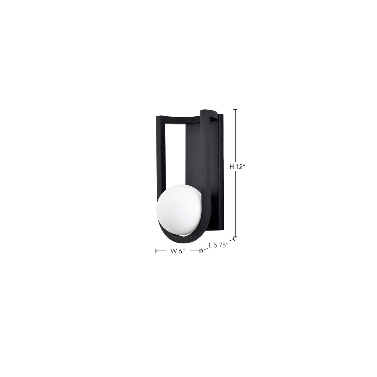 Cradle - 6W LED - Medium Wall Lantern - Matte Black with White Opal Glass