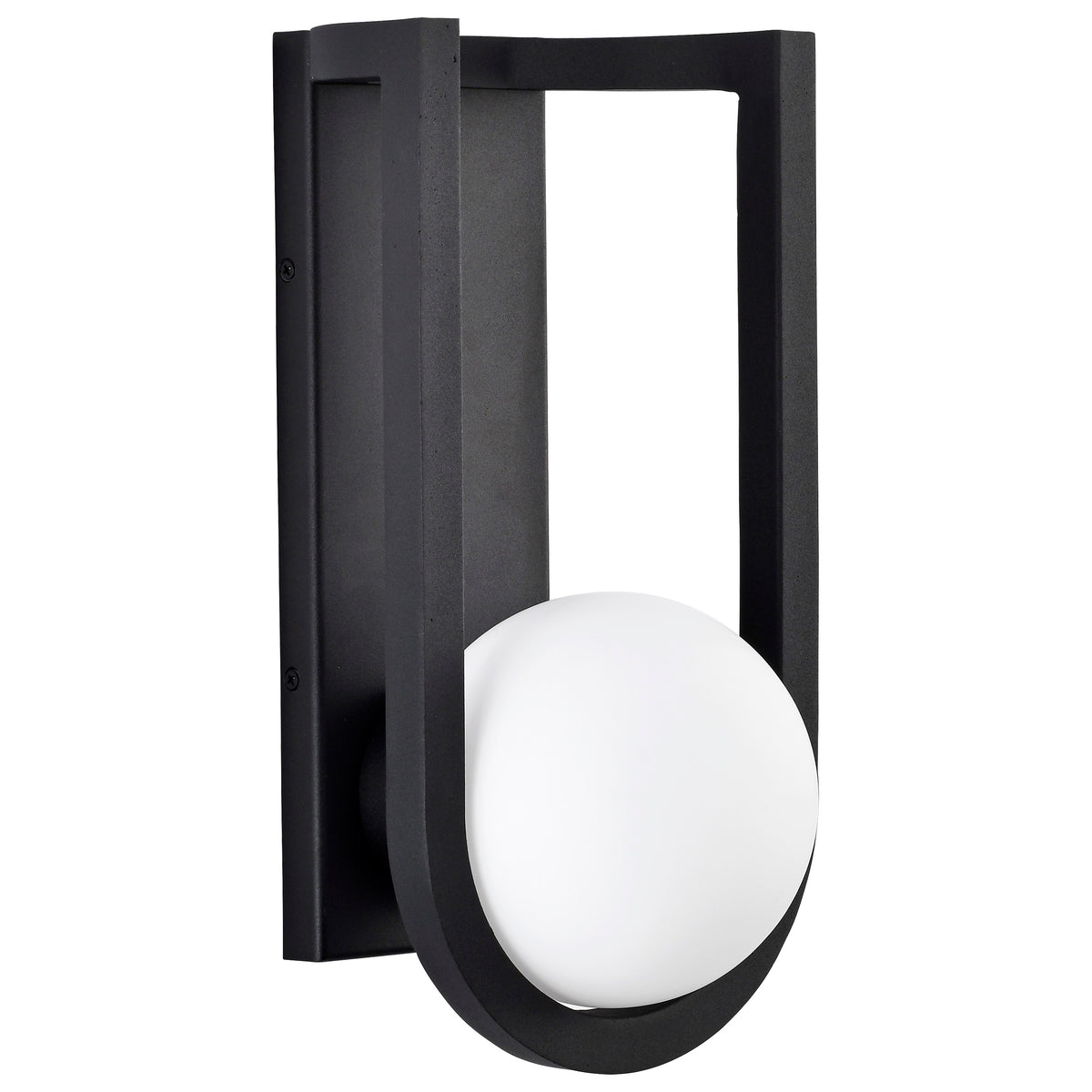 Cradle - 6W LED - Large Wall Lantern - Matte Black with White Opal Glass bulb or fixture view