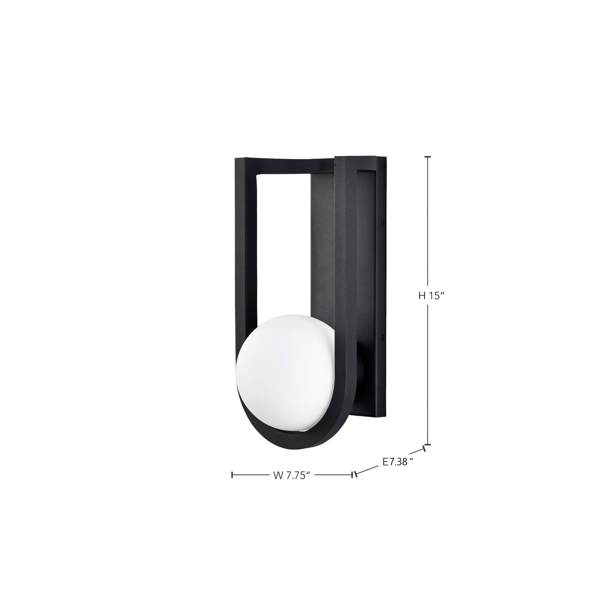 Cradle - 6W LED - Large Wall Lantern - Matte Black with White Opal Glass