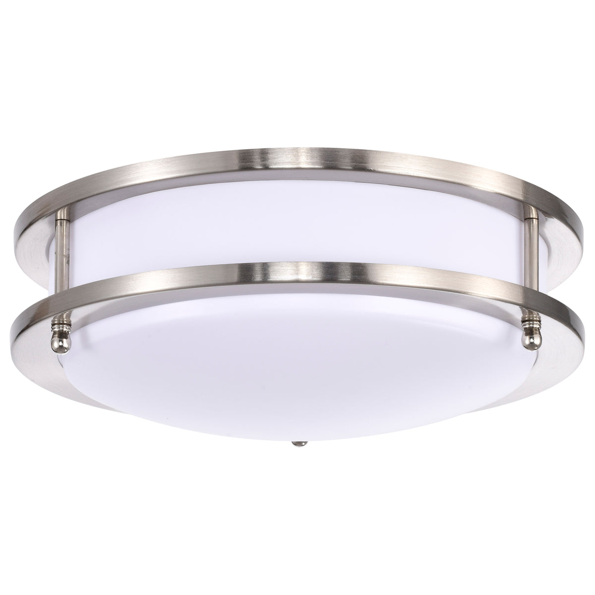 Glamour LED 10 inch - Flush Mount Fixture - Brushed Nickel Finish - Selectable 3K/4K/5K bulb or fixture view