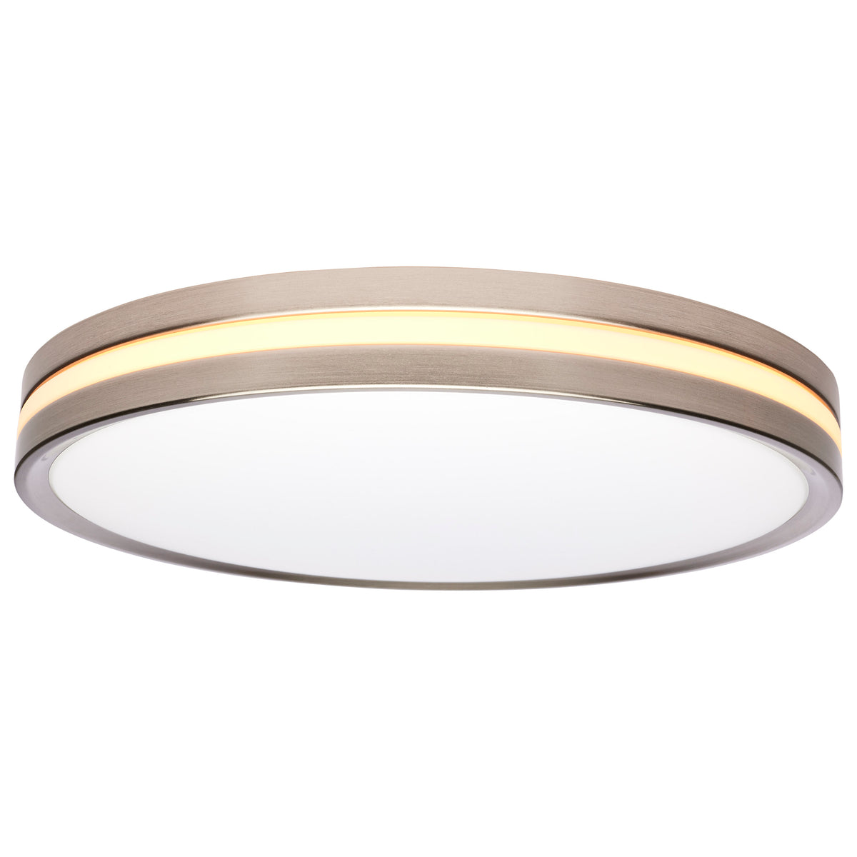 15 Inch Surface Mount with Night Light - 5 CCT Selectable - Brushed Nickel Finish