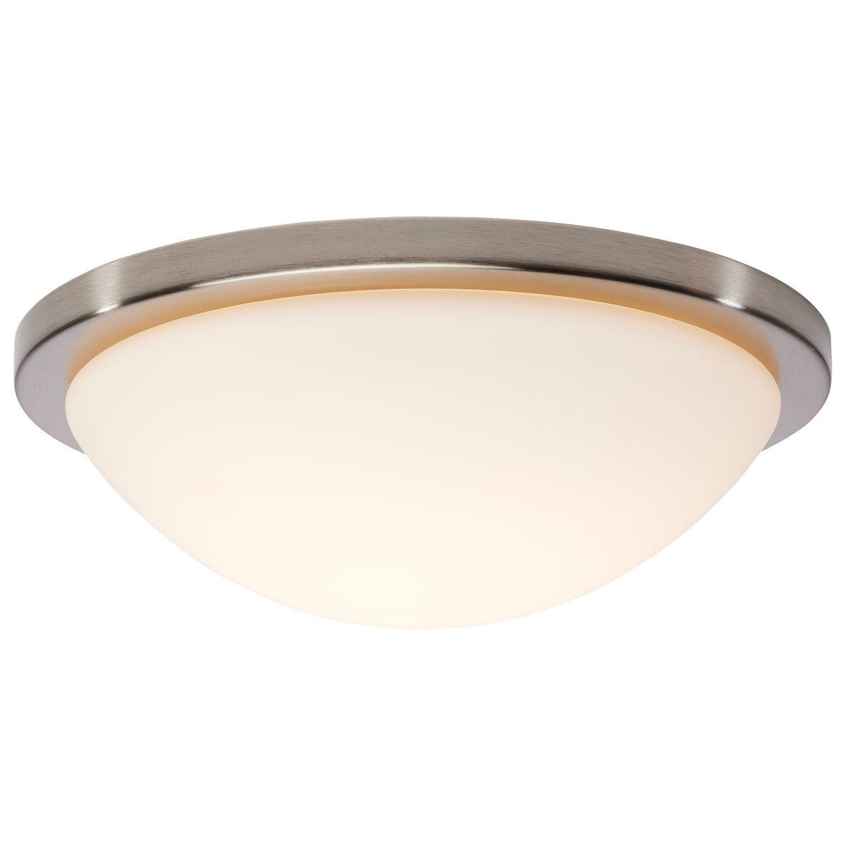 Button - 13 Inch LED Flush Mount Fixture - Brushed Nickel Finish - CCT Selectable - 120 Volts