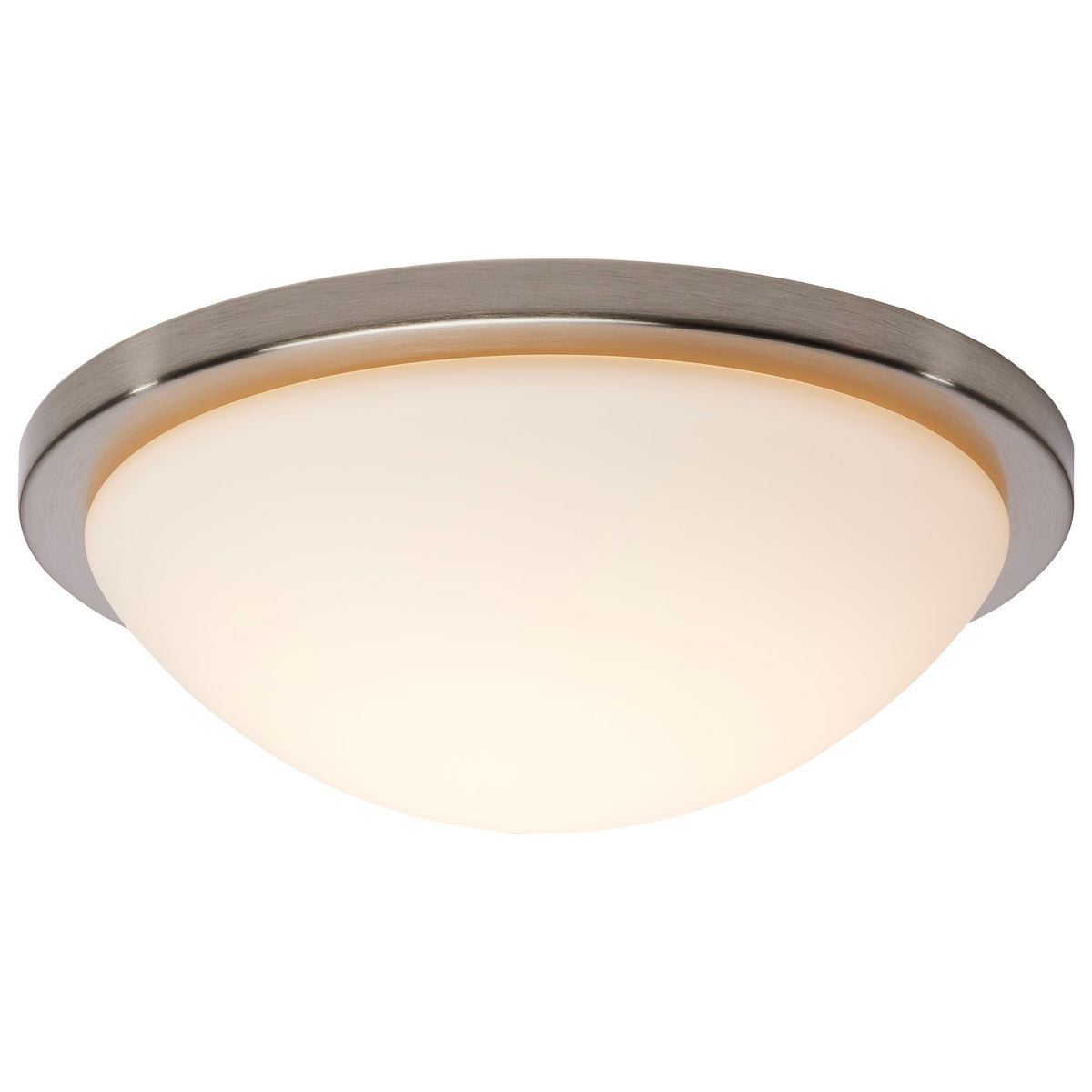 Button - 13 Inch LED Flush Mount Fixture - Brushed Nickel Finish - CCT Selectable - 120 Volts