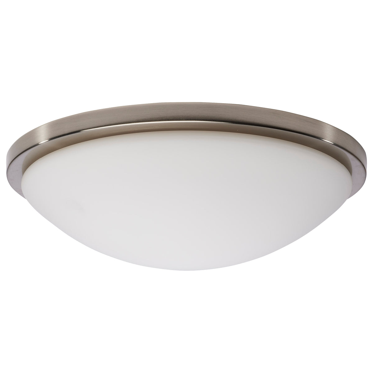 Button - 17 Inch LED Flush Mount Fixture - Brushed Nickel Finish - Selectable - 120 Volts