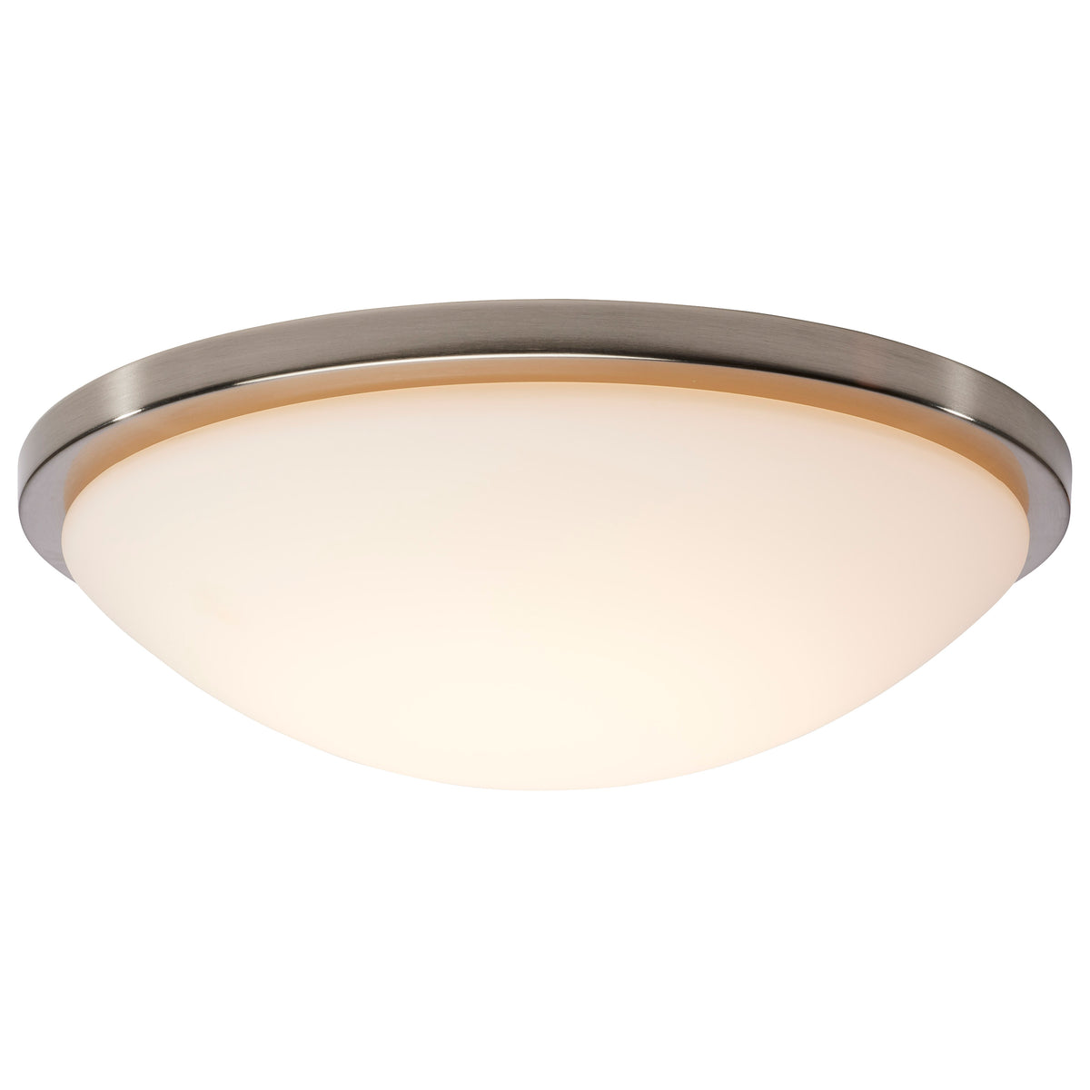 Button - 17 Inch LED Flush Mount Fixture - Brushed Nickel Finish - CCT Selectable - 120 Volts
