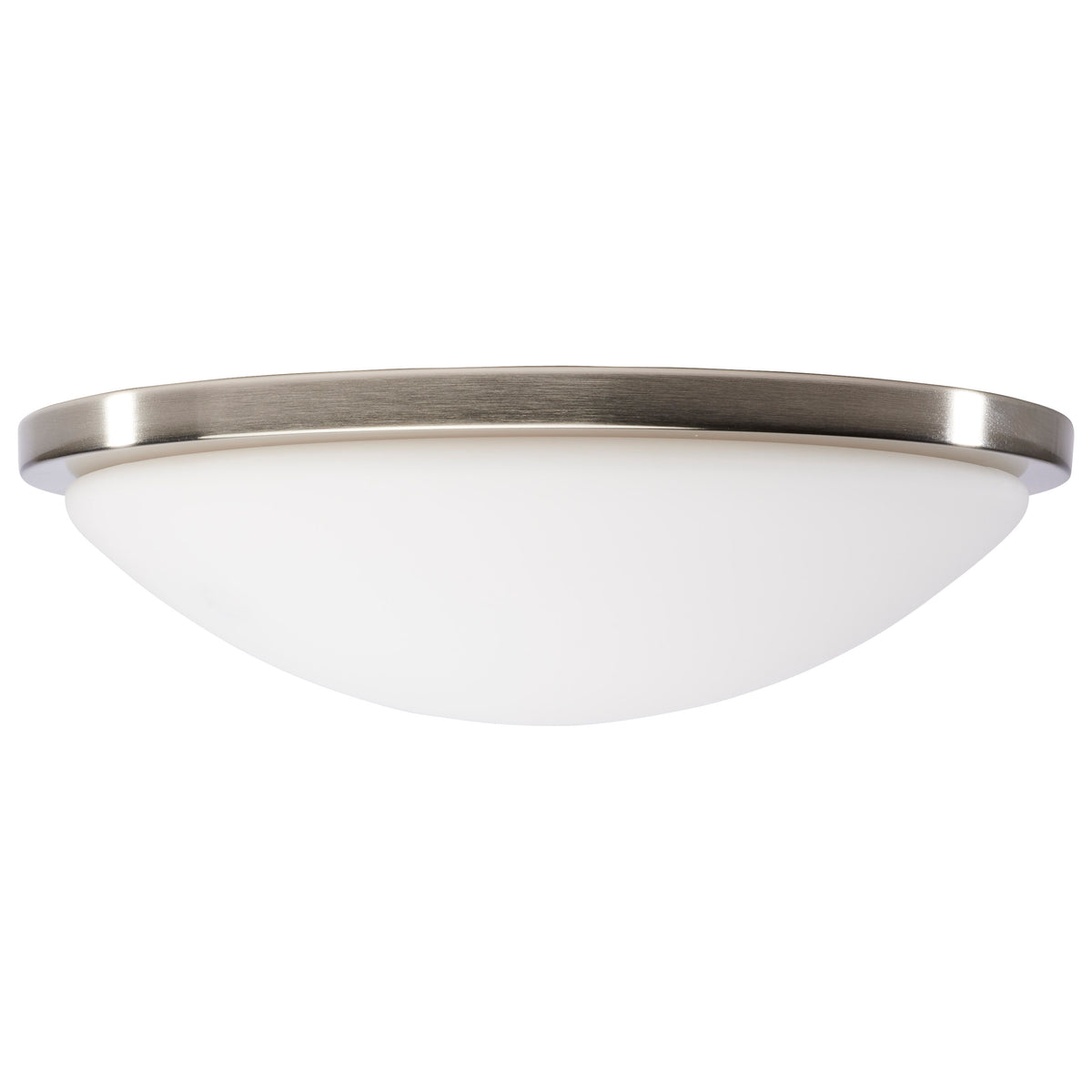 Button - 17 Inch LED Flush Mount Fixture - Brushed Nickel Finish - CCT Selectable - 120 Volts