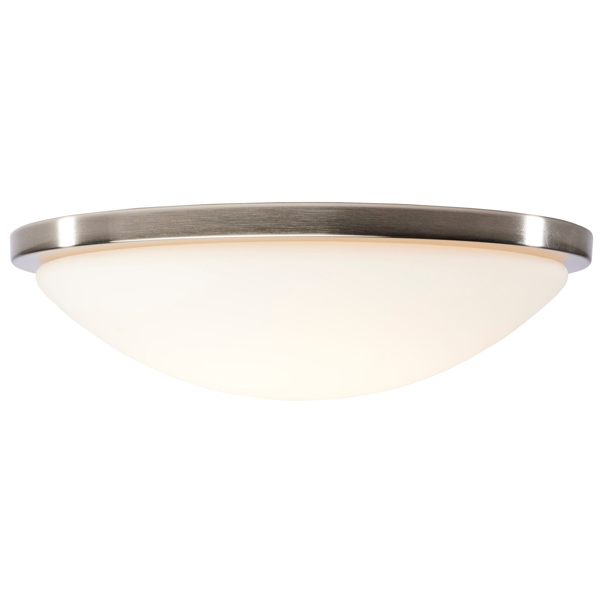Button - 17 Inch LED Flush Mount Fixture - Brushed Nickel Finish - CCT Selectable - 120 Volts