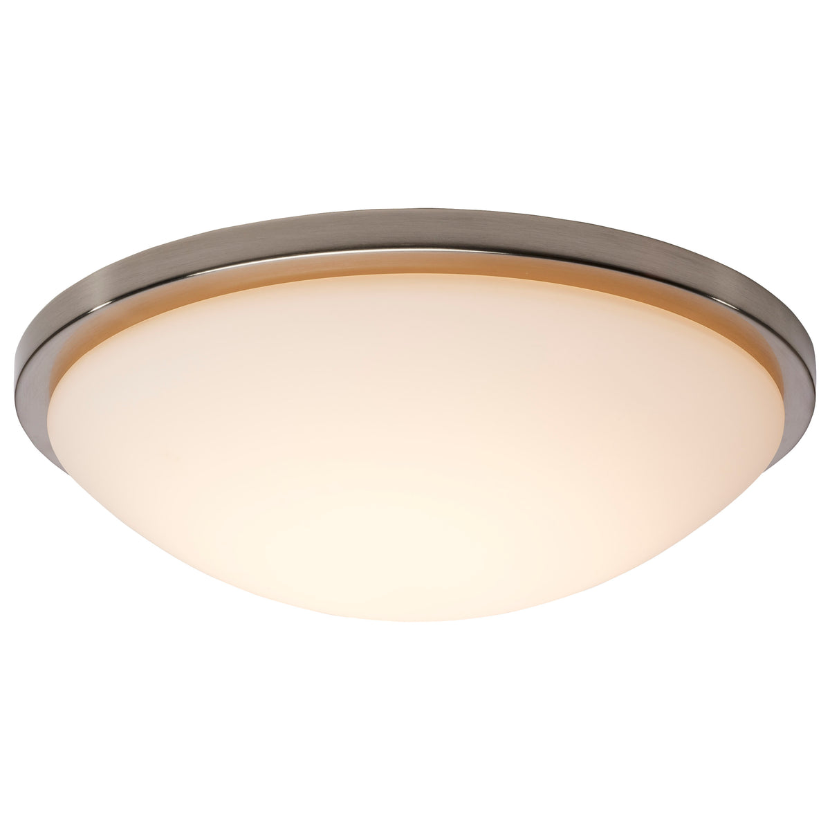 Button - 17 Inch LED Flush Mount Fixture - Brushed Nickel Finish - CCT Selectable - 120 Volts