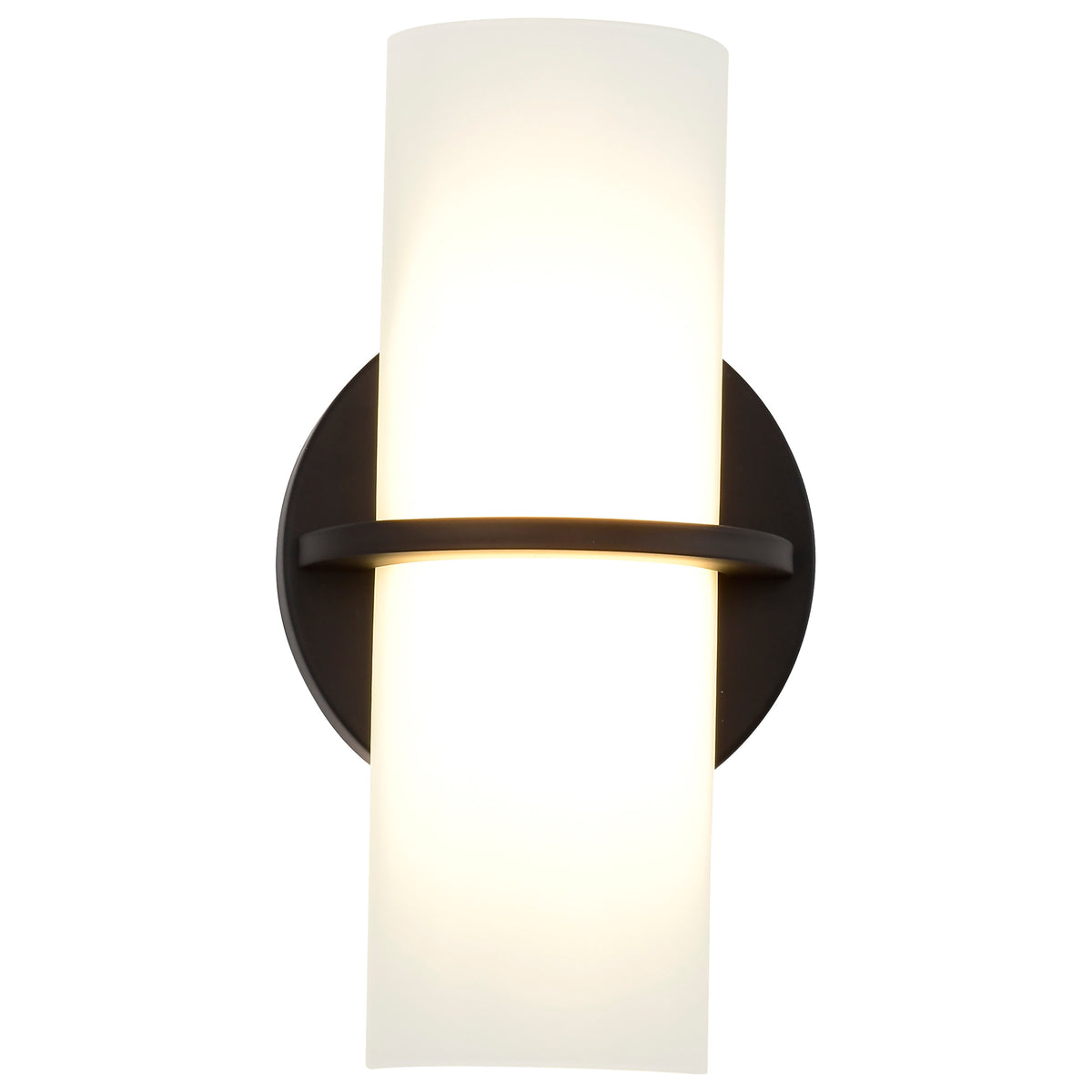 Tucker - LED Wall Sconce - Etched Opal Glass - Aged Bronze Finish