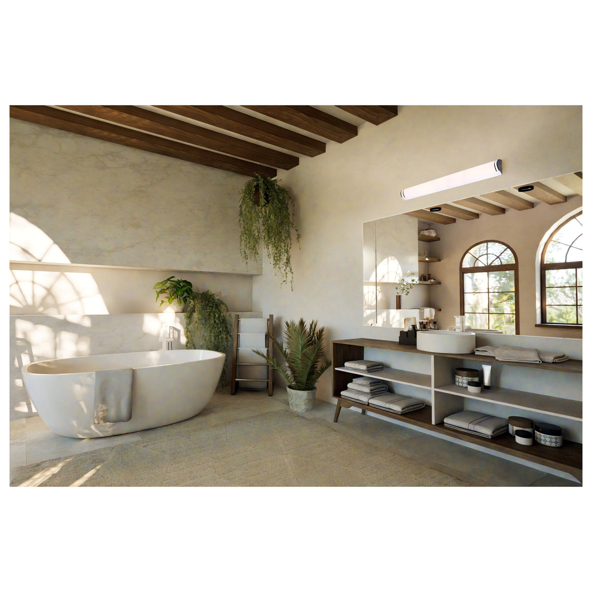Glamour - LED 50 Inch Linear Flush Mount - Brushed Nickel Finish - 27K/3K/35K/4K/5K CCT Selectable