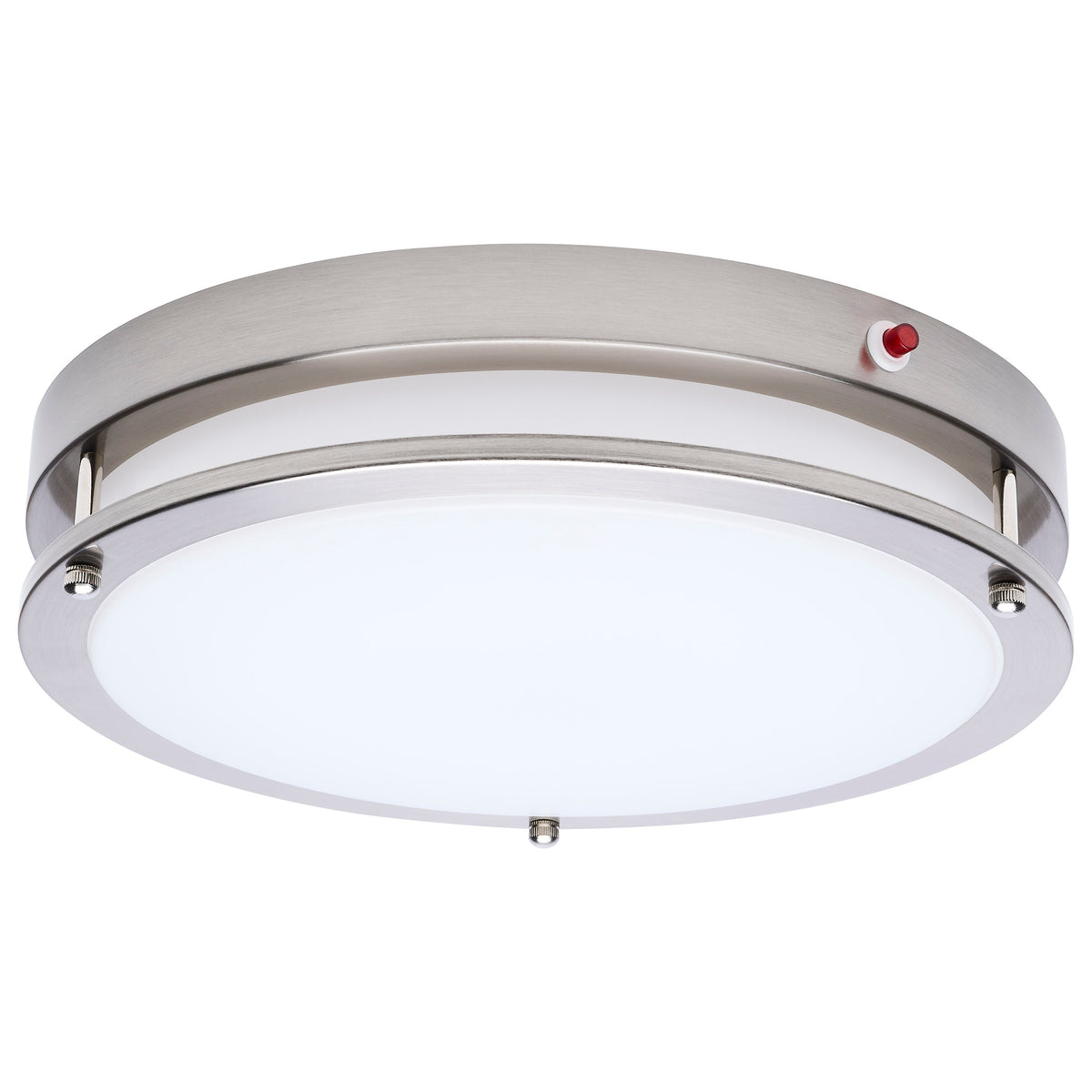 Glamour - 13 Inch LED Flush Mount - Emergency Battery - Selectable - Brushed Nickel Finish lighting product