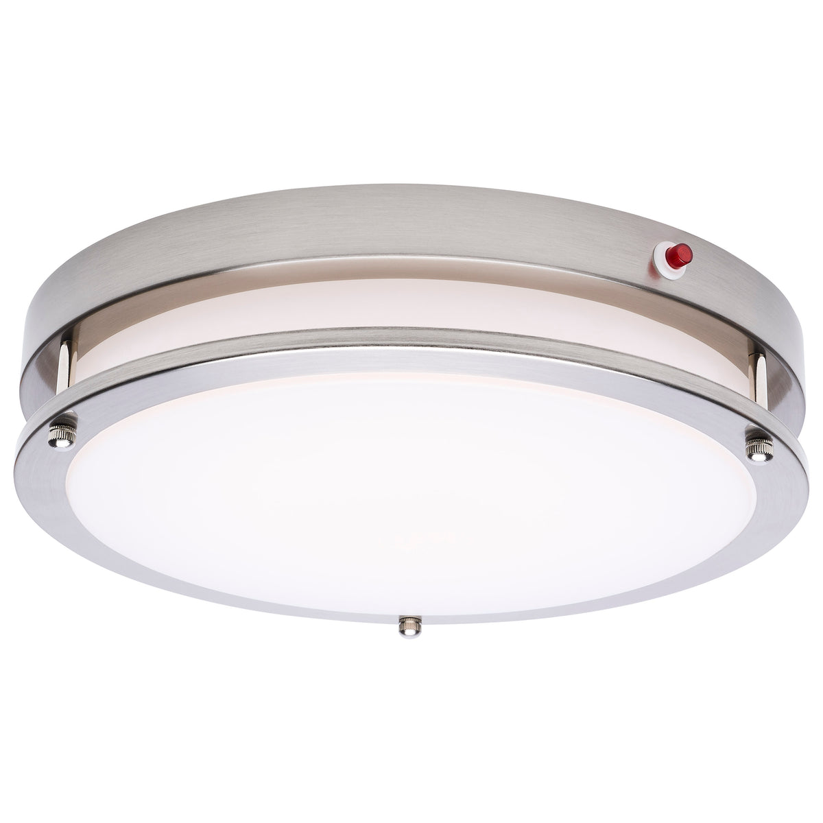 Glamour - 13 Inch LED Flush Mount - Emergency Battery - CCT Selectable - Brushed Nickel Finish
