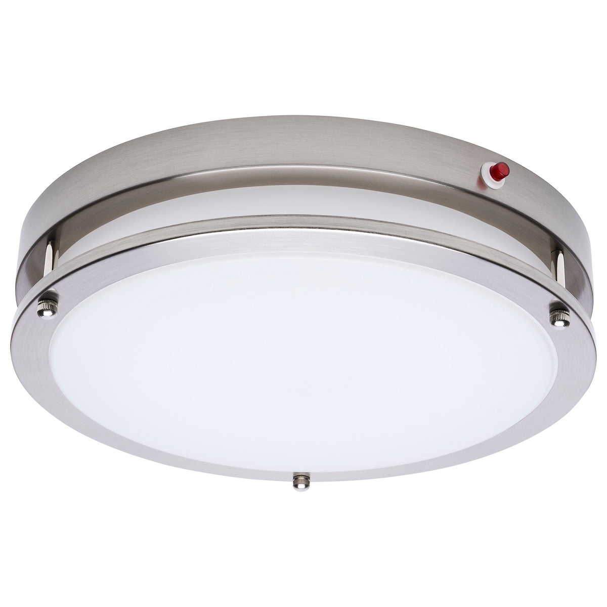 Glamour - 13 Inch LED Flush Mount - Emergency Battery - CCT Selectable - Brushed Nickel Finish