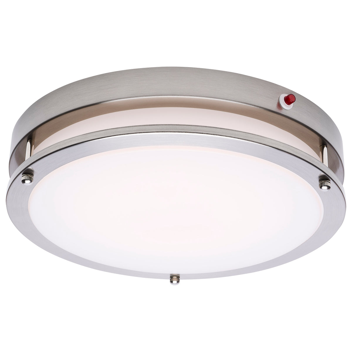 Glamour - 13 Inch LED Flush Mount - Emergency Battery - CCT Selectable - Brushed Nickel Finish