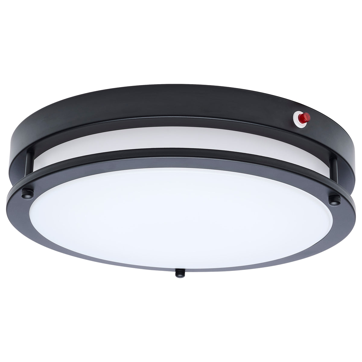 Glamour - 13 Inch LED Flush Mount - Emergency Battery - Selectable - Black Finish bulb or fixture view