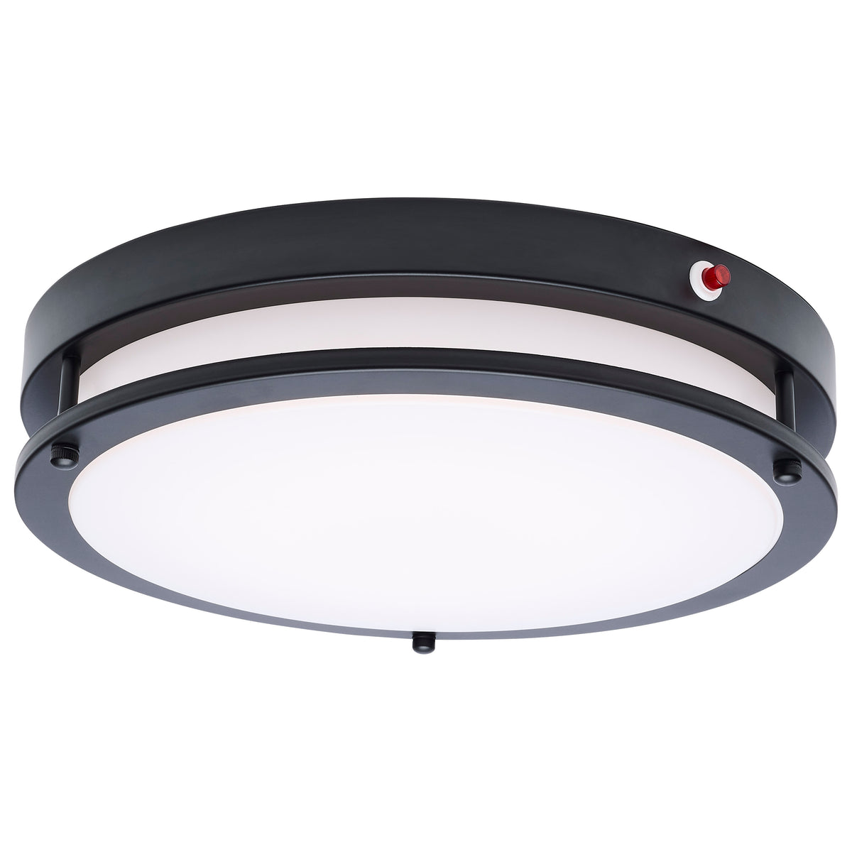 Glamour - 13 Inch LED Flush Mount - Emergency Battery - CCT Selectable - Black Finish