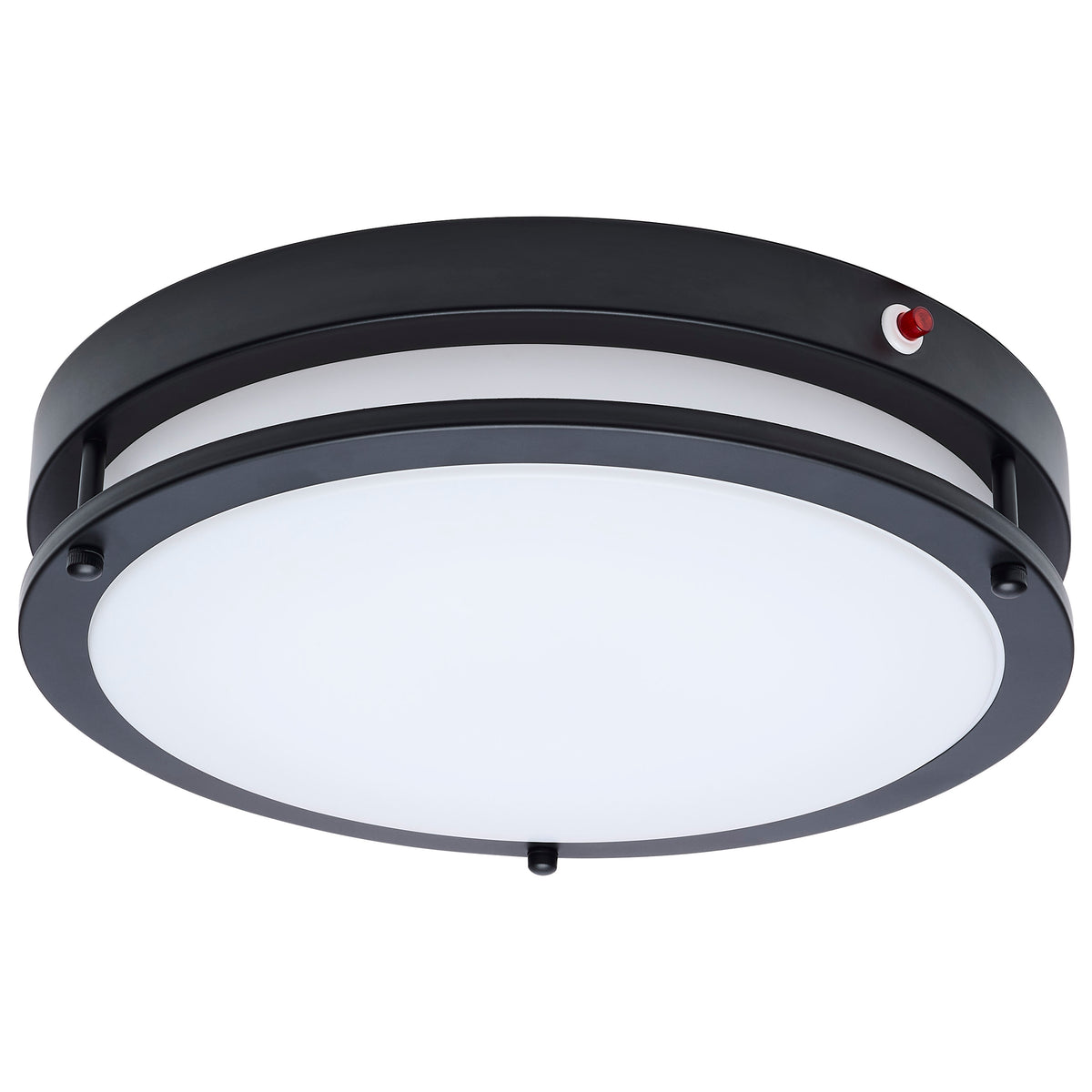 Glamour - 13 Inch LED Flush Mount - Emergency Battery - CCT Selectable - Black Finish