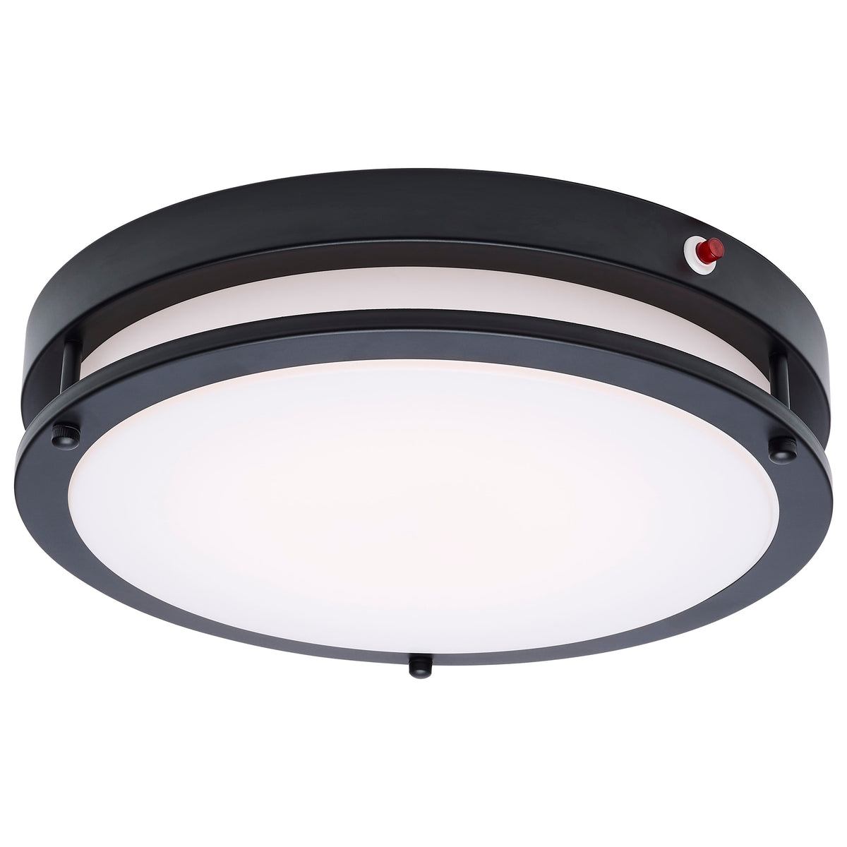Glamour - 13 Inch LED Flush Mount - Emergency Battery - CCT Selectable - Black Finish