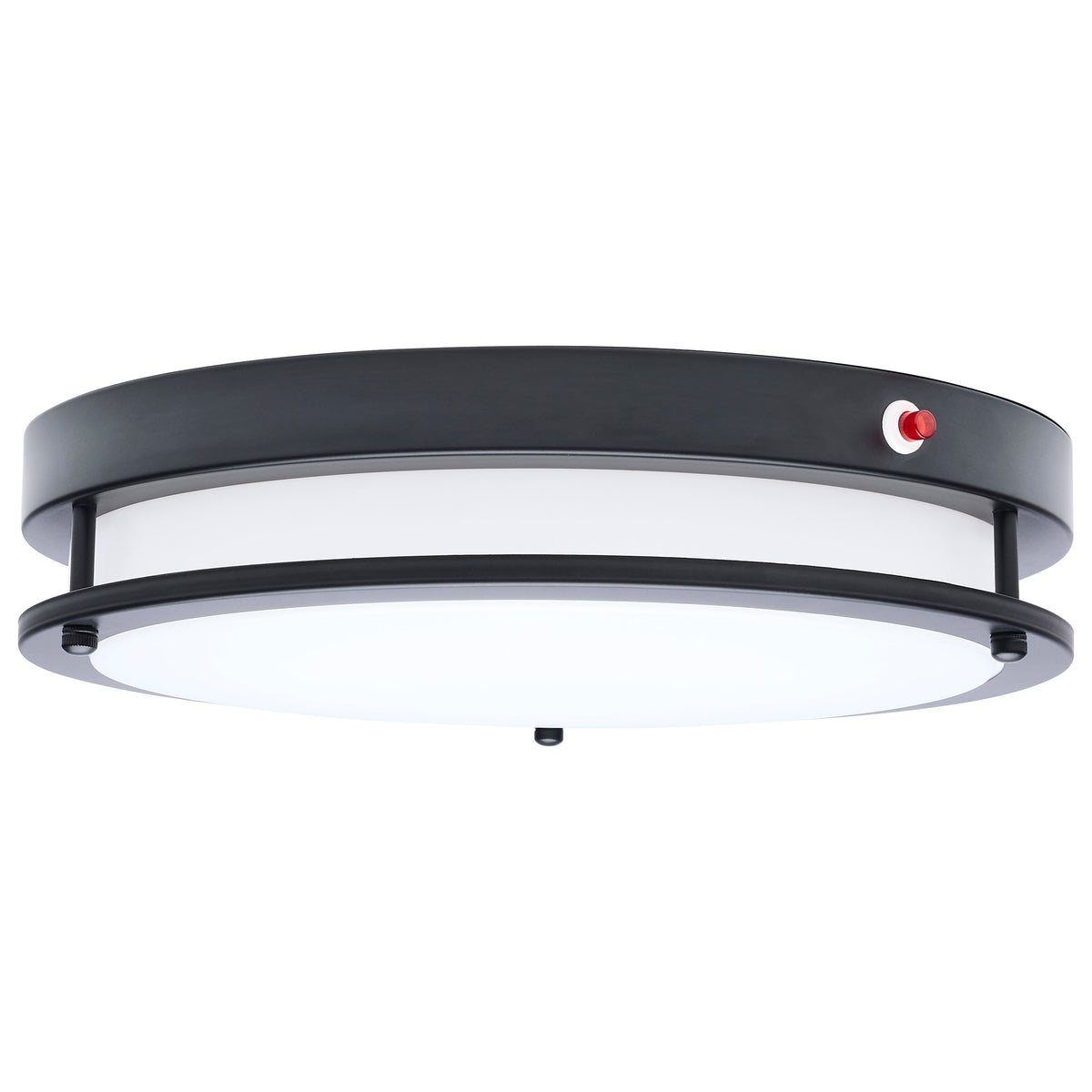 Glamour - 13 Inch LED Flush Mount - Emergency Battery - CCT Selectable - Black Finish