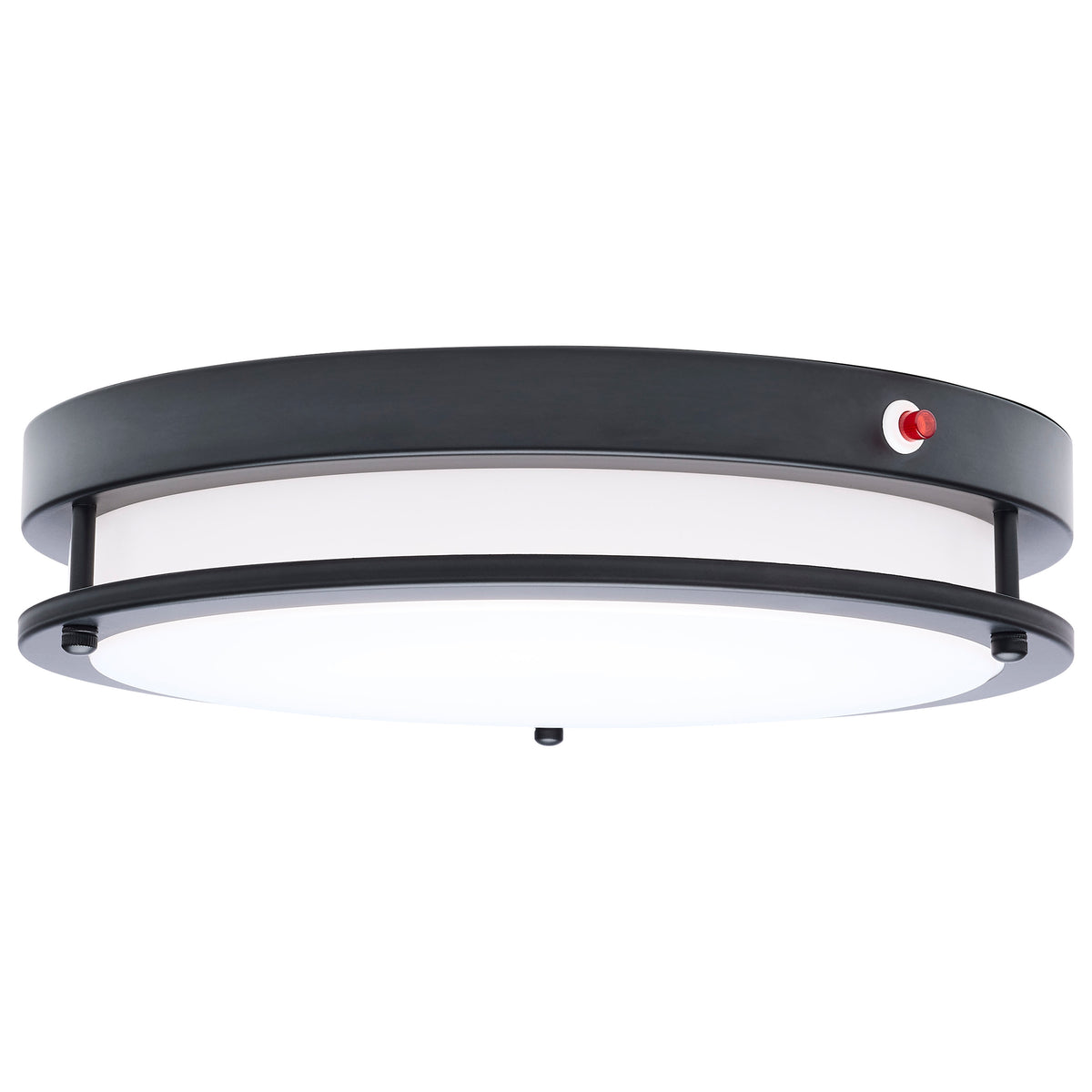 Glamour - 13 Inch LED Flush Mount - Emergency Battery - CCT Selectable - Black Finish