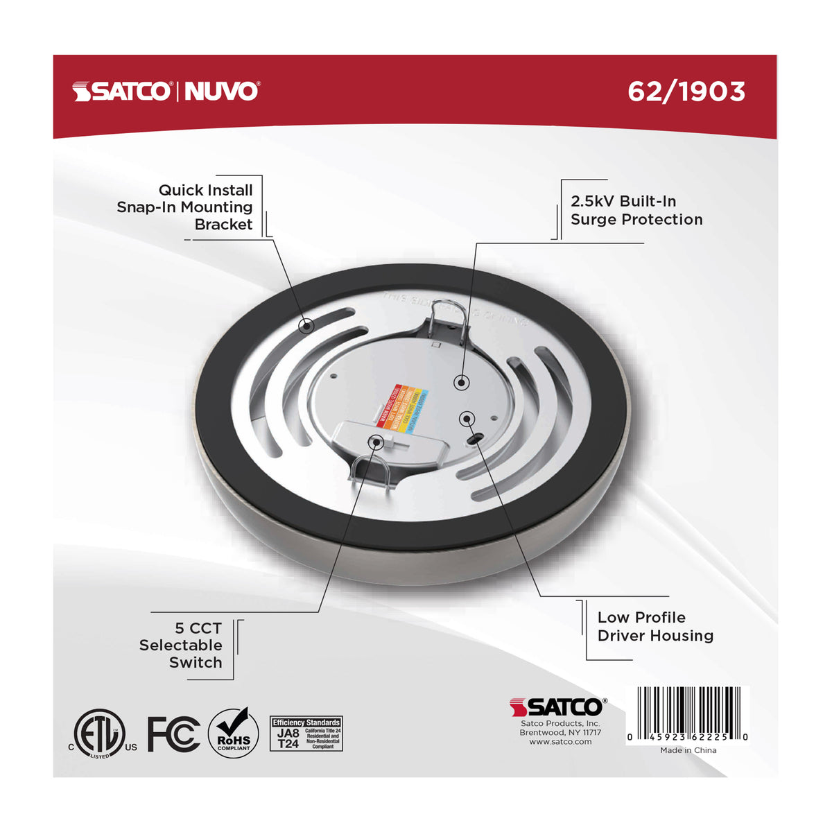 Blink Performer - 8 Watt LED - 5 Inch Round Fixture - Brushed Nickel Finish - 5 CCT Selectable