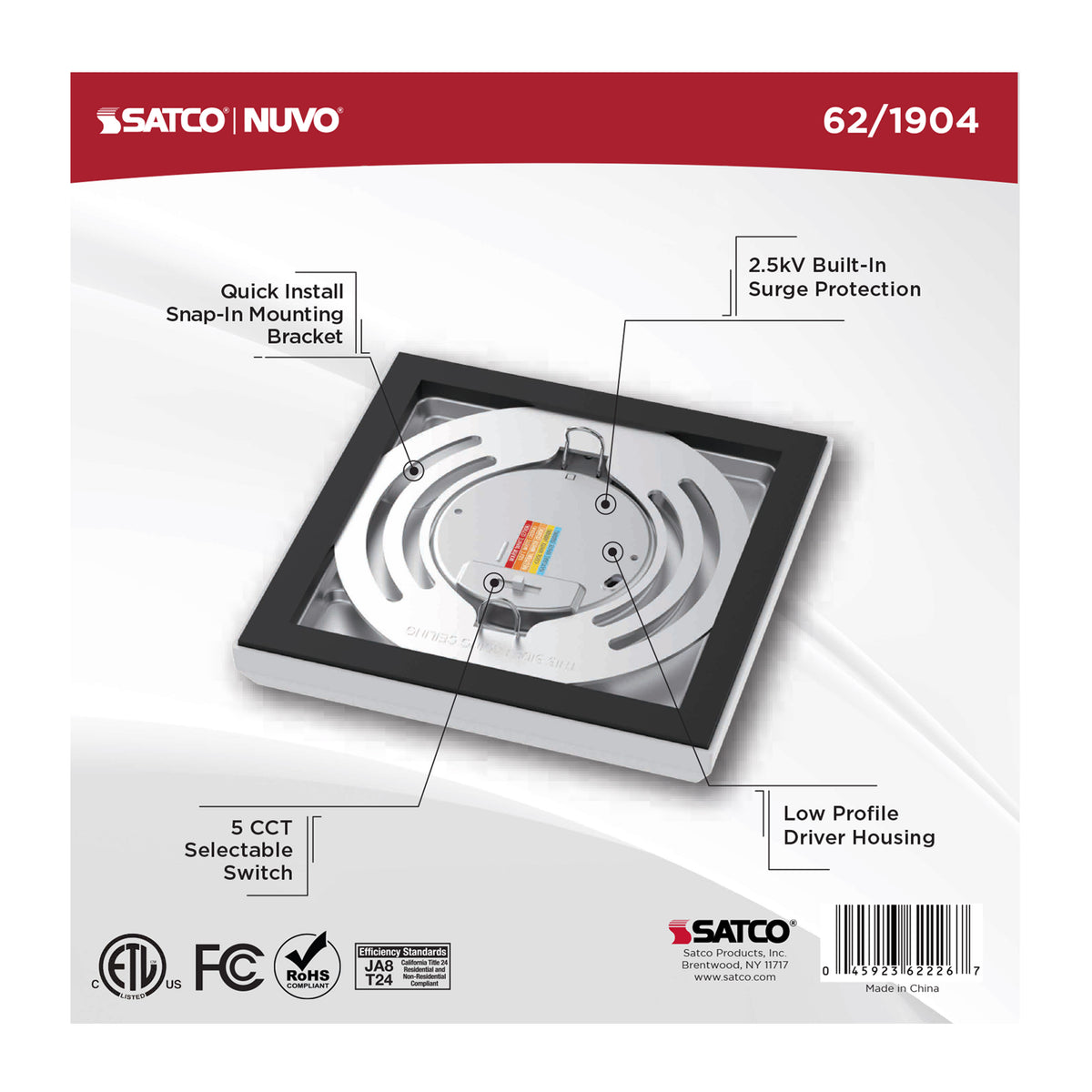 Blink Performer - 8 Watt LED - 5 Inch Square Fixture - White Finish - 5 CCT Selectable