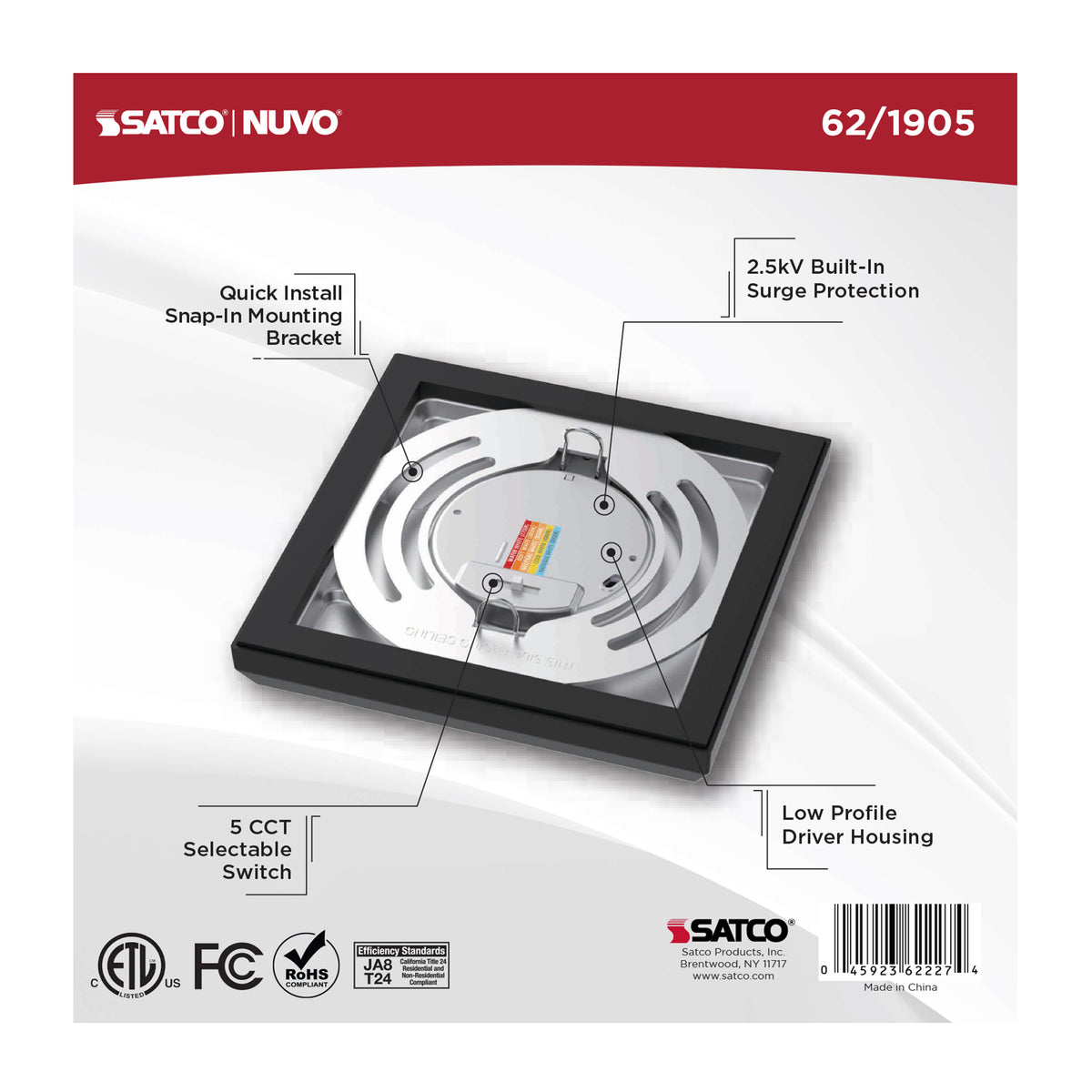 Blink Performer - 8 Watt LED - 5 Inch Square Fixture - Black Finish - 5 CCT Selectable