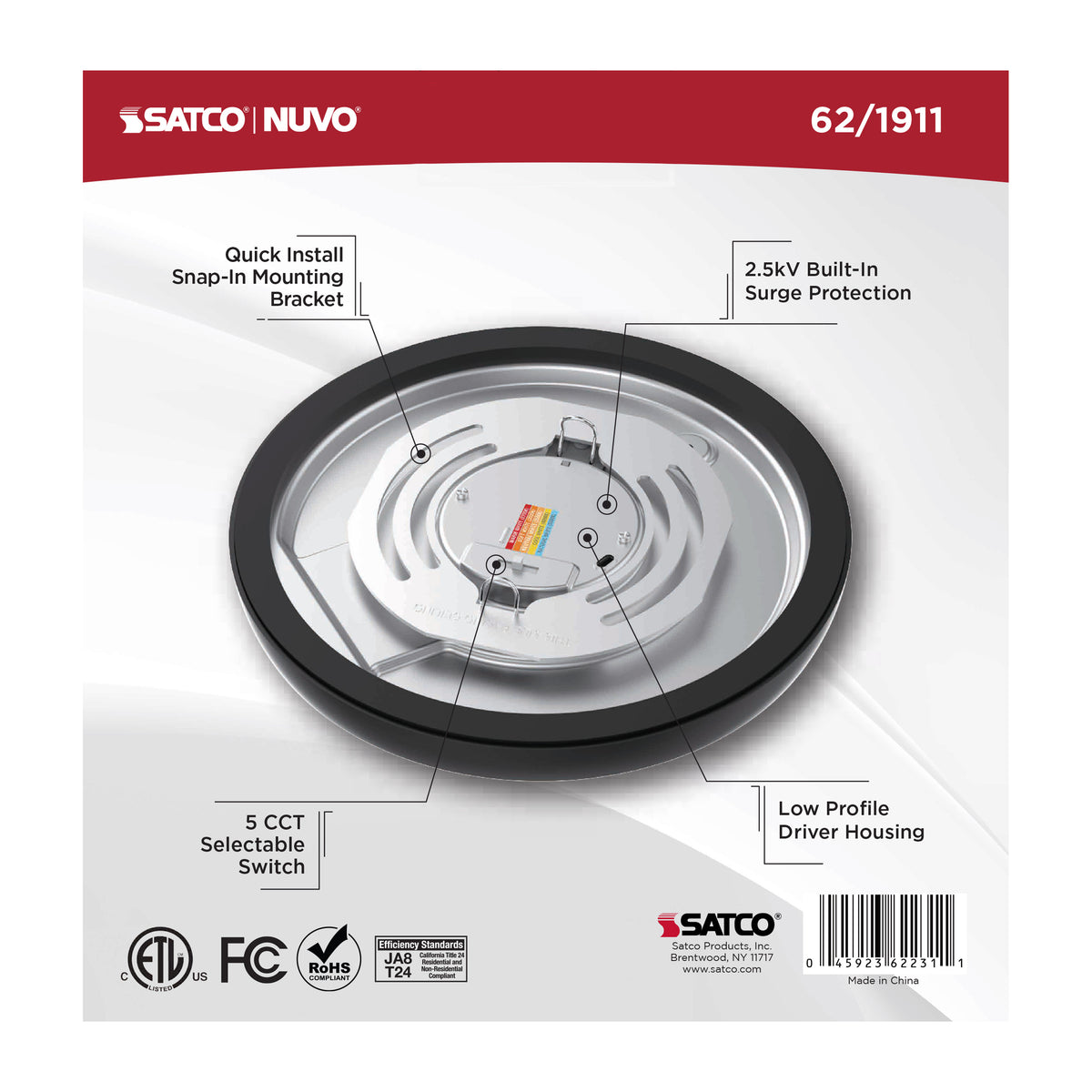 Blink Performer - 10 Watt LED - 7 Inch Round Fixture - Black Finish - 5 CCT Selectable
