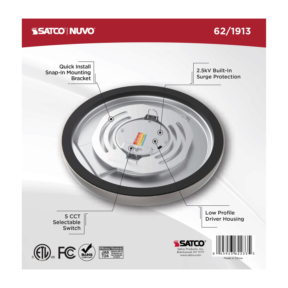 Blink Performer - 10 Watt LED - 7 Inch Round Fixture - Brushed Nickel Finish - 5 CCT Selectable