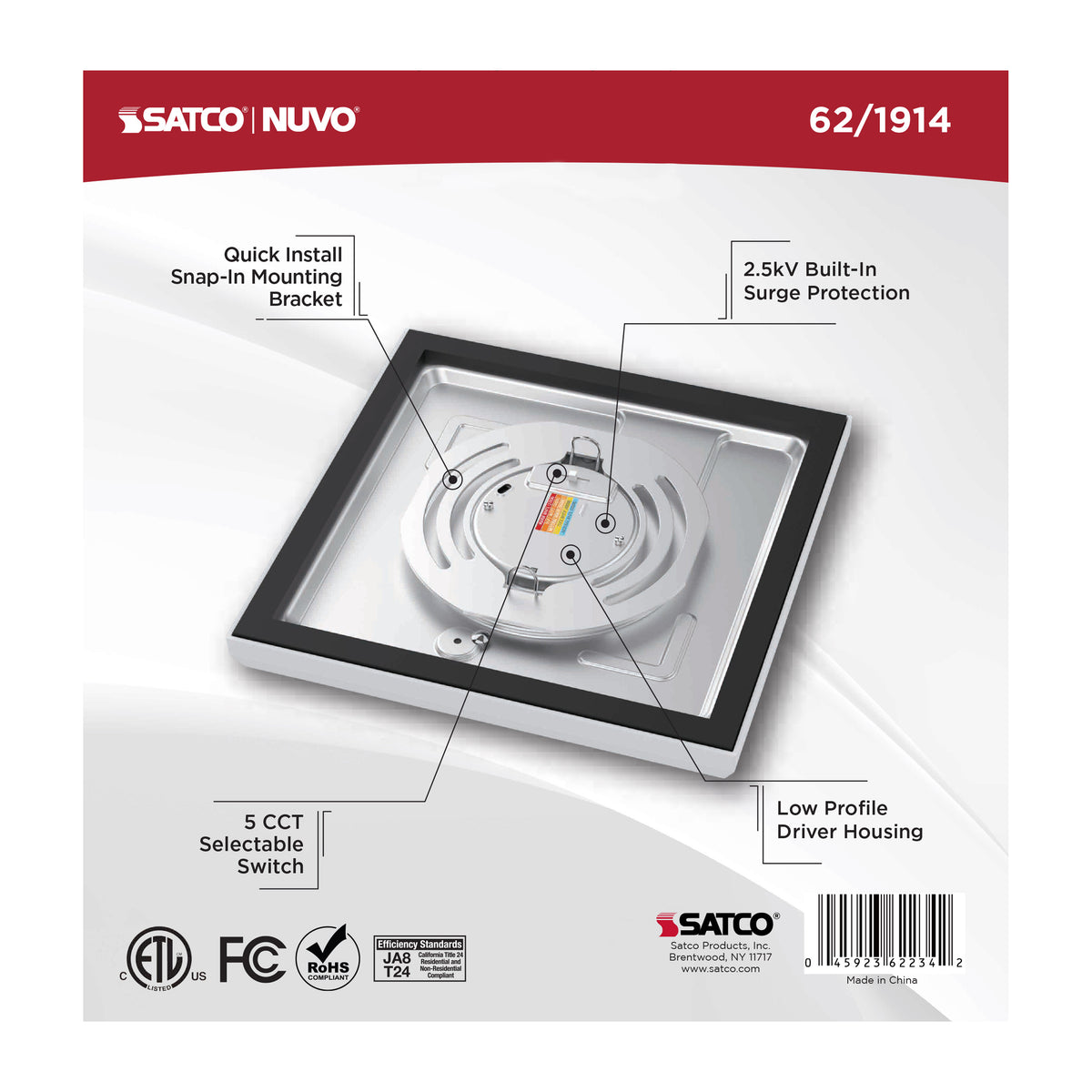 Blink Performer - 10 Watt LED - 7 Inch Square Fixture - White Finish - 5 CCT Selectable