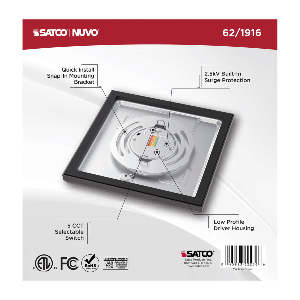 Blink Performer - 10 Watt LED - 7 Inch Square Fixture - Bronze Finish - 5 CCT Selectable