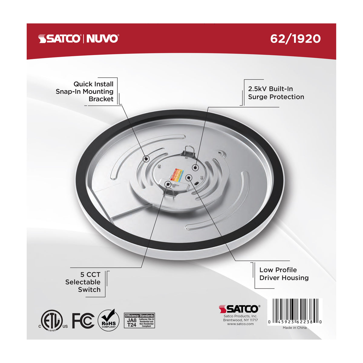 Blink Performer - 11 Watt LED - 9 Inch Round Fixture - White Finish - 5 CCT Selectable