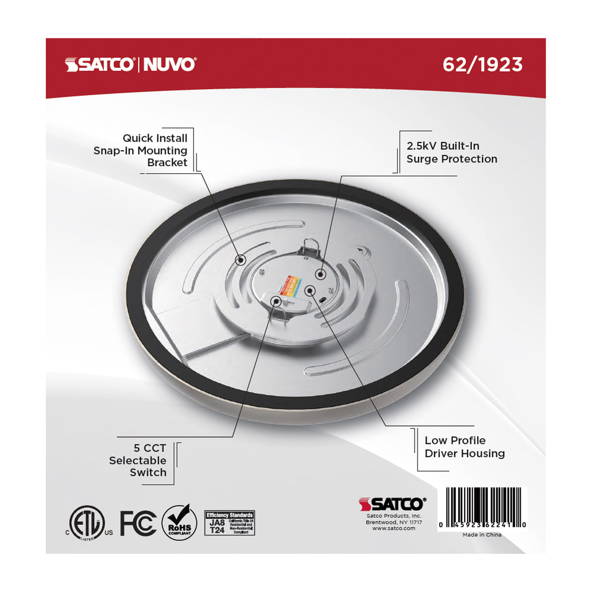 Blink Performer - 11 Watt LED - 9 Inch Round Fixture - Brushed Nickel Finish - 5 CCT Selectable