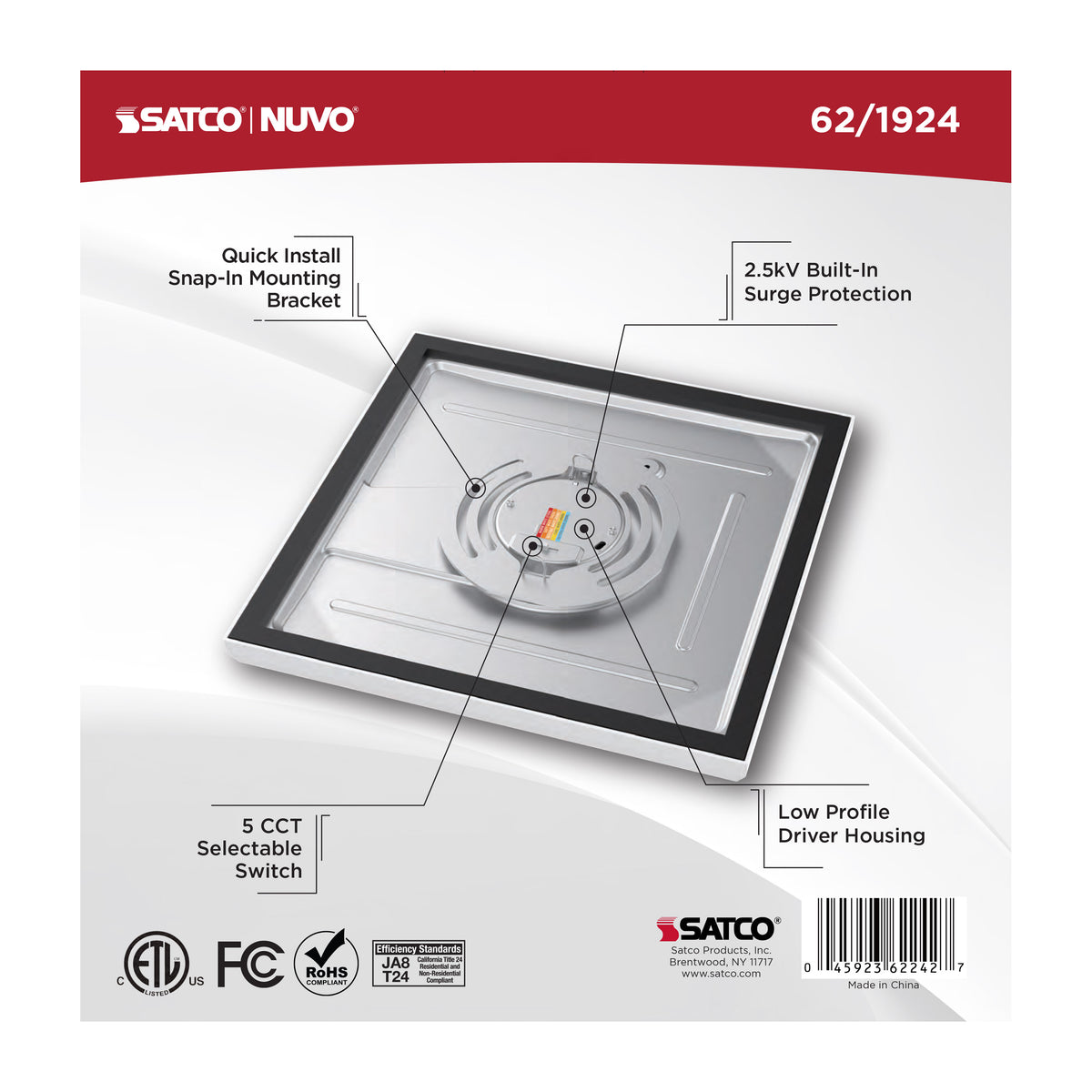 Blink Performer - 11 Watt LED - 9 Inch Square Fixture - White Finish - 5 CCT Selectable