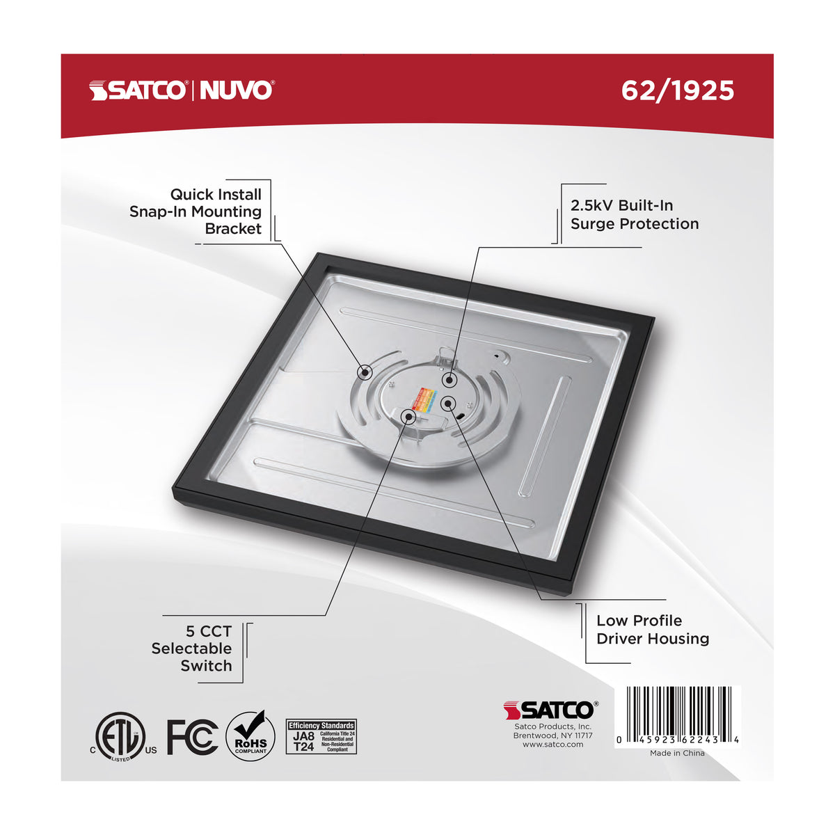 Blink Performer - 11 Watt LED - 9 Inch Square Fixture - Black Finish - 5 CCT Selectable