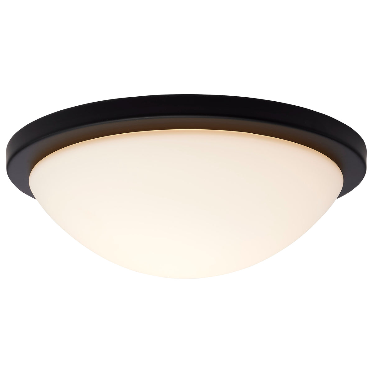 Button - 13 Inch LED Flush Mount Fixture - Matte Black Finish - CCT Selectable - 120 Volts
