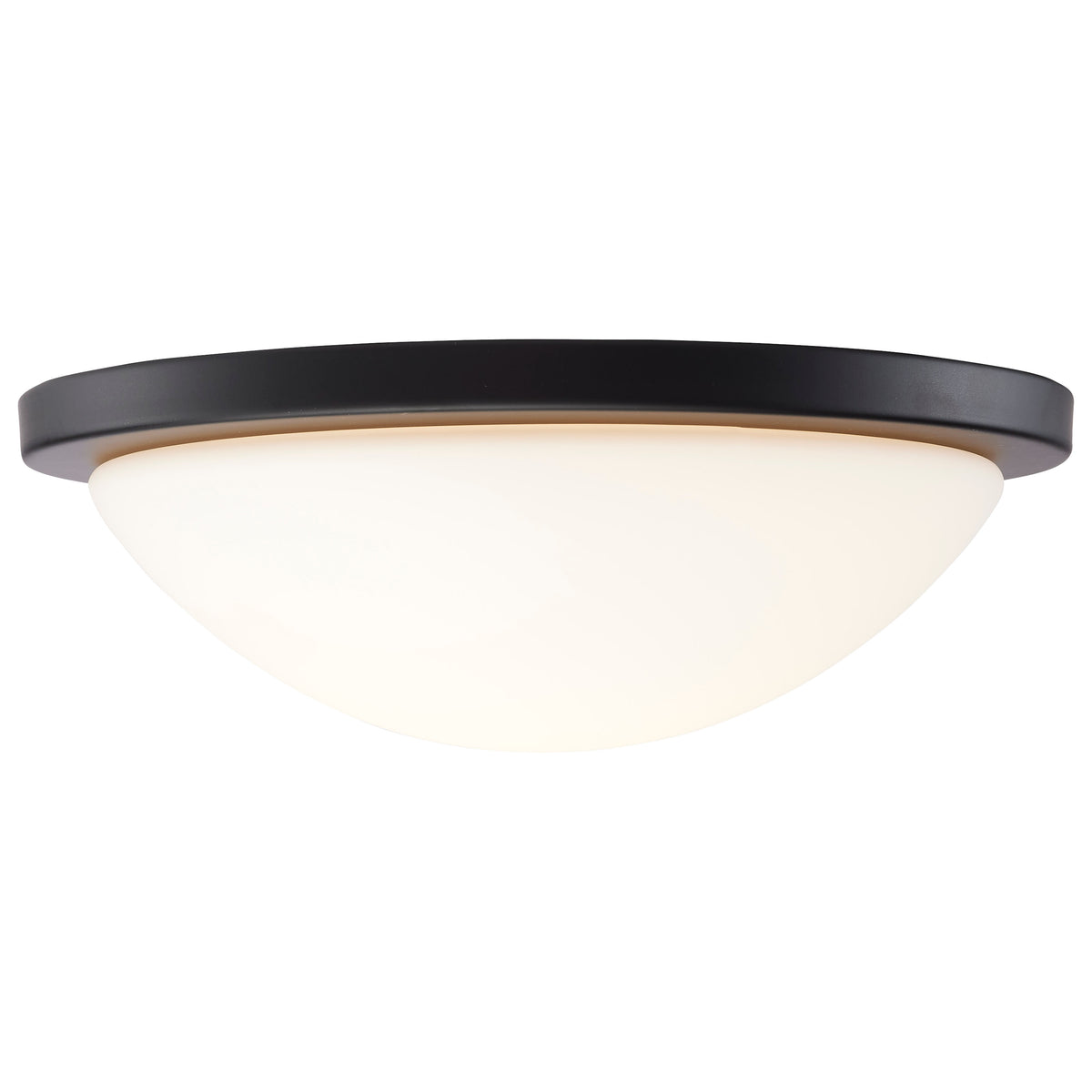 Button - 13 Inch LED Flush Mount Fixture - Matte Black Finish - CCT Selectable - 120 Volts