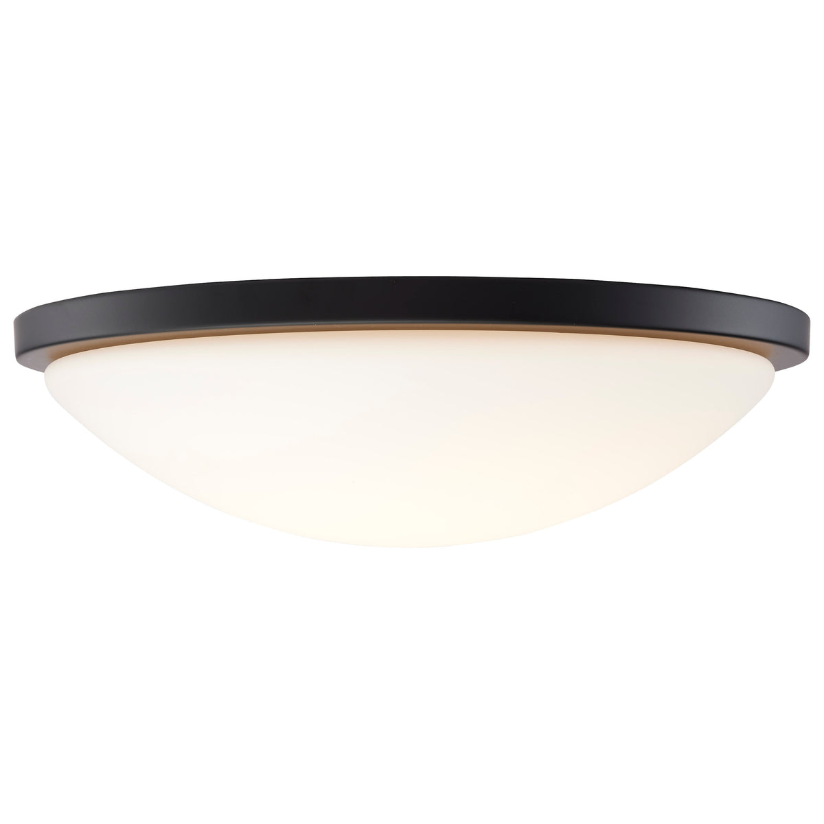 Button - 17 Inch LED Flush Mount Fixture - Matte Black Finish - CCT Selectable - 120 Volts