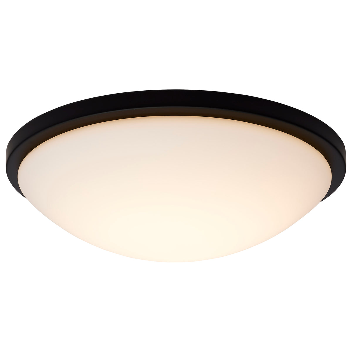 Button - 17 Inch LED Flush Mount Fixture - Matte Black Finish - CCT Selectable - 120 Volts