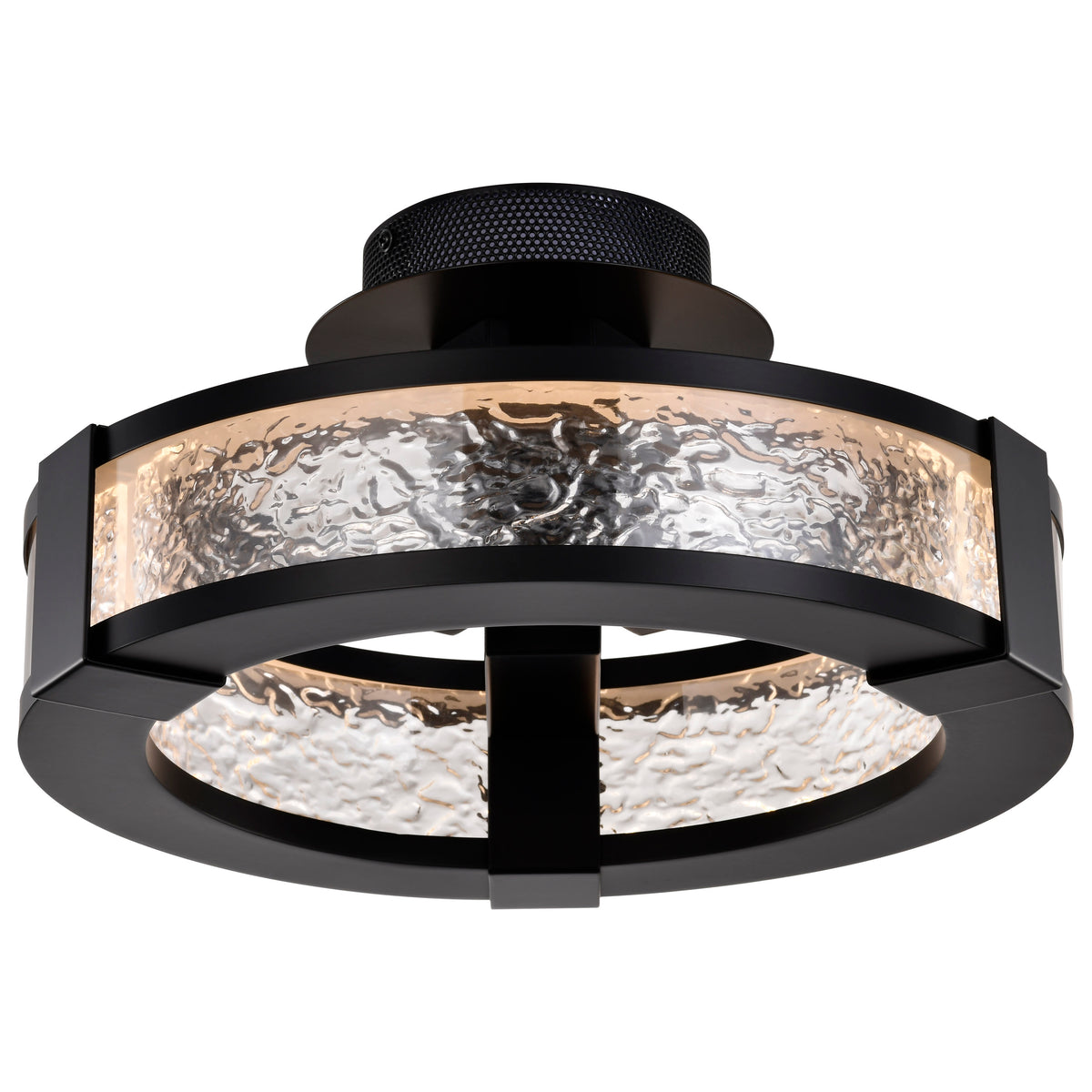Darrow - 13 Inch LED Semi Flush - Matte Black - Acrylic Panels
