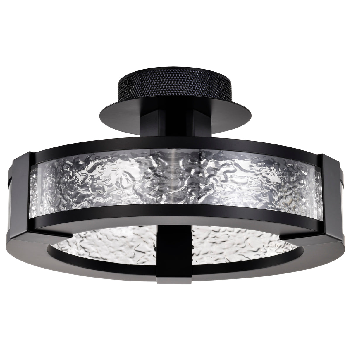 Darrow - 13 Inch LED Semi Flush - Matte Black - Acrylic Panels