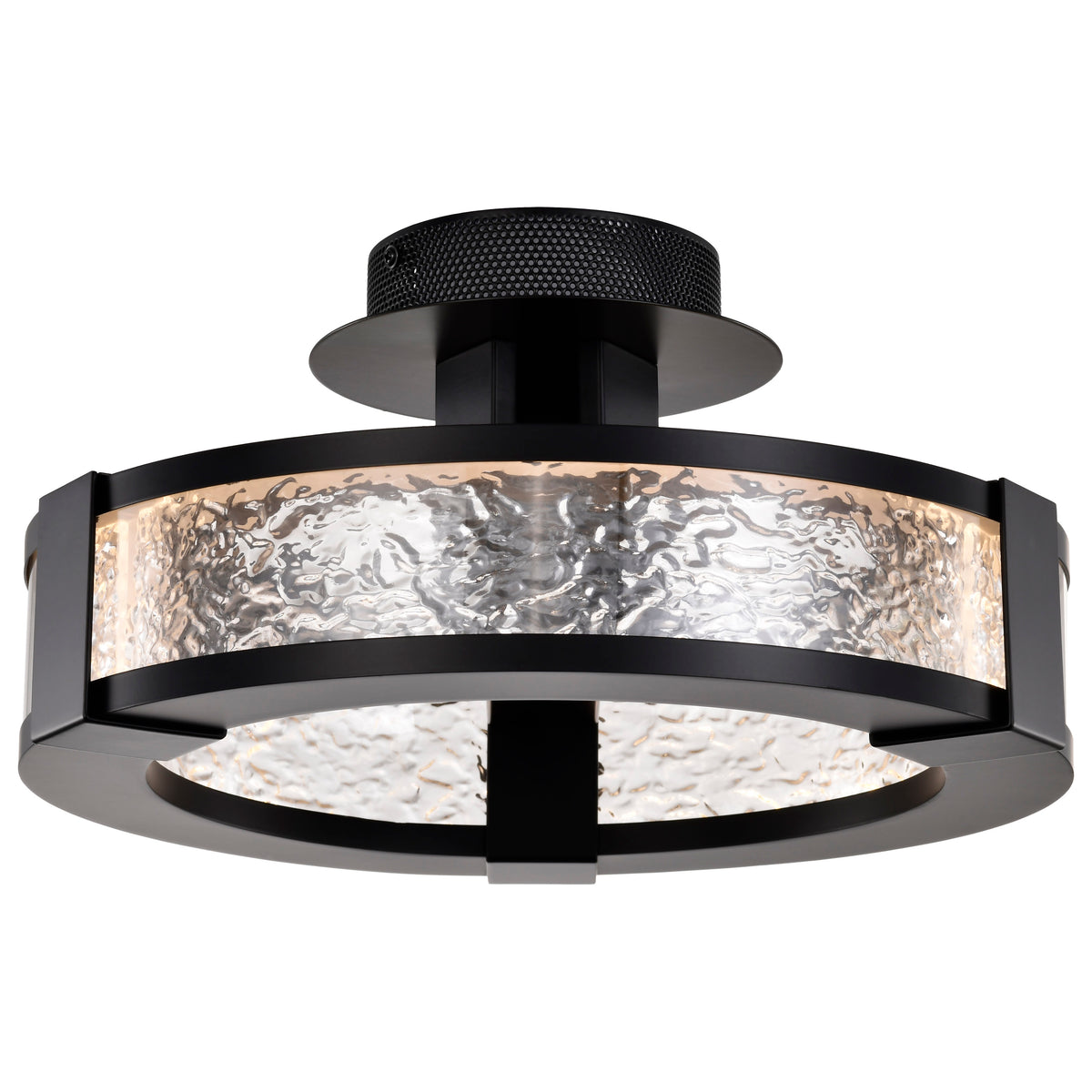 Darrow - 13 Inch LED Semi Flush - Matte Black - Acrylic Panels