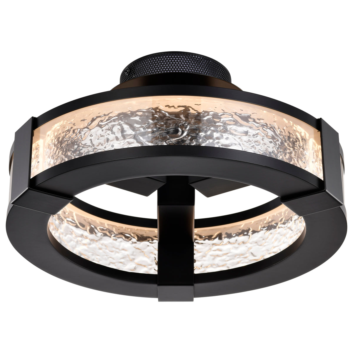 Darrow - 13 Inch LED Semi Flush - Matte Black - Acrylic Panels