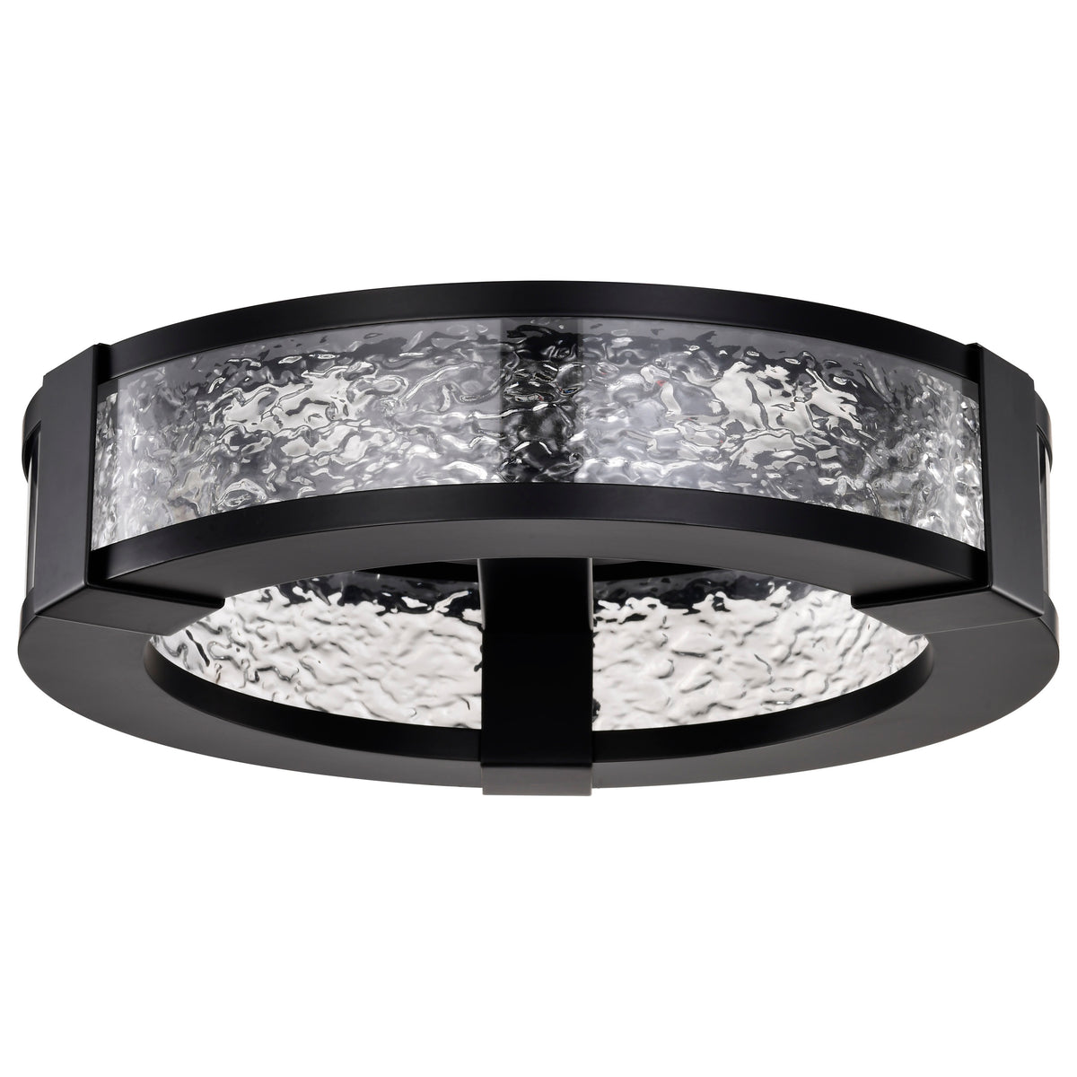 Darrow - 13 Inch LED Flush Mount - Matte Black - Acrylic Panels bulb or fixture view