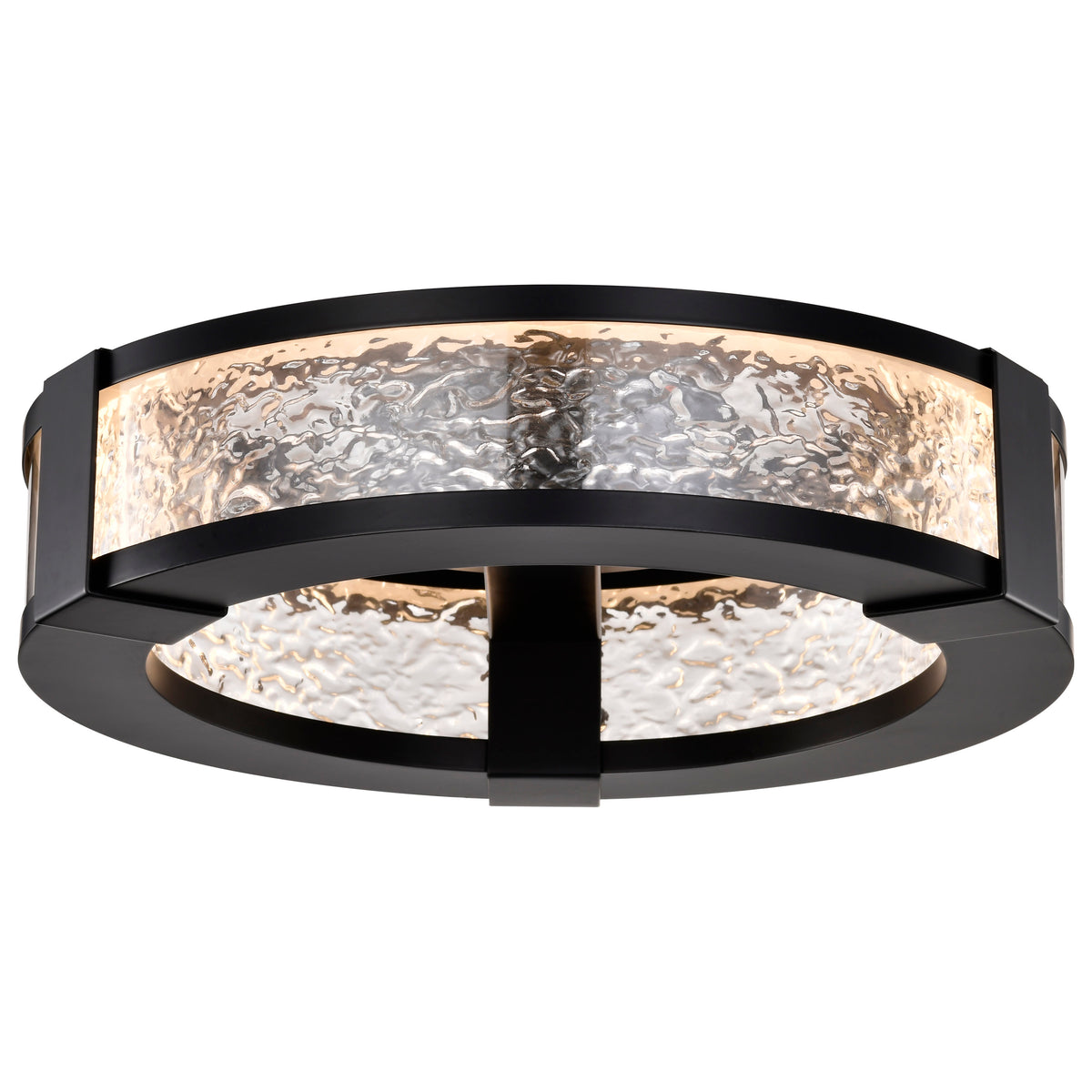 Darrow - 13 Inch LED Flush Mount - Matte Black - Acrylic Panels
