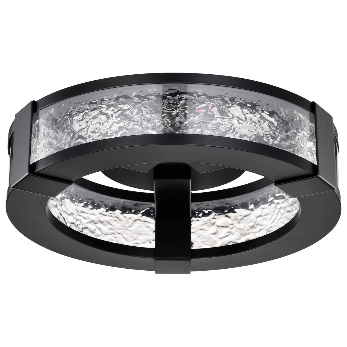 Darrow - 13 Inch LED Flush Mount - Matte Black - Acrylic Panels