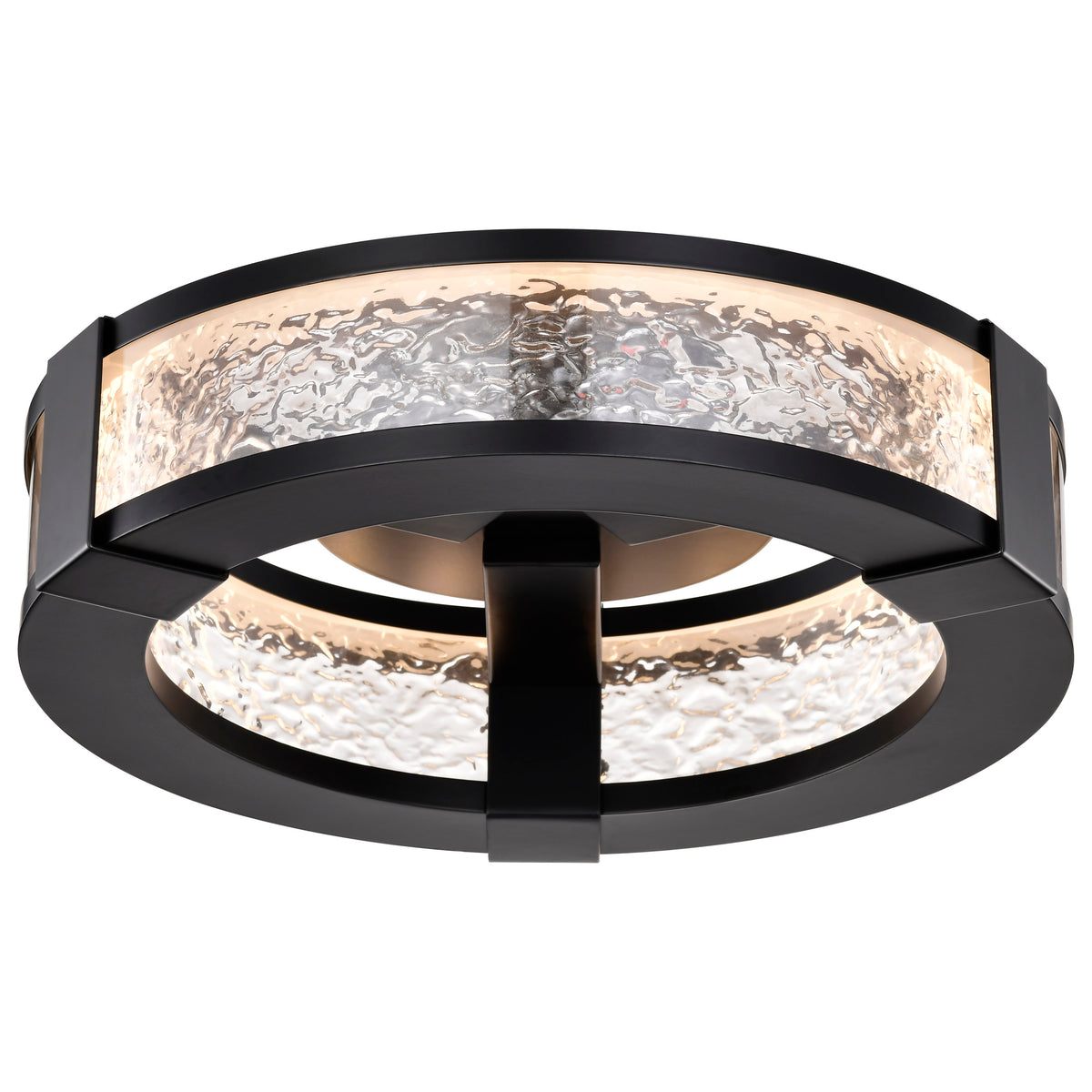 Darrow - 13 Inch LED Flush Mount - Matte Black - Acrylic Panels