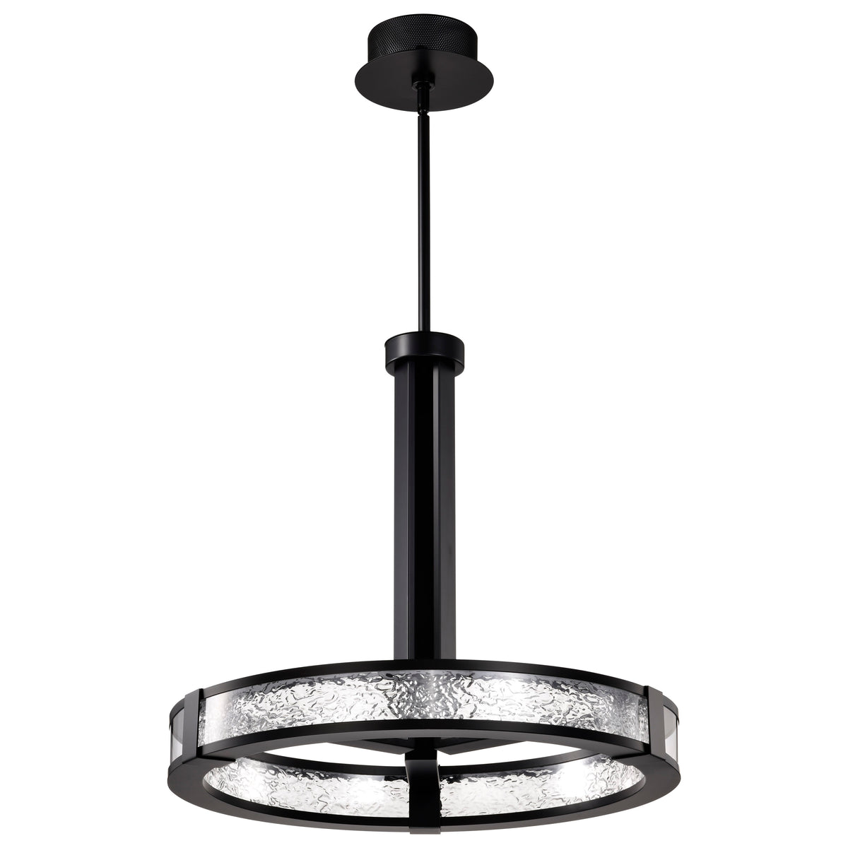 Darrow - 24 Inch LED Pendant - Matte Black - Acrylic Panels for commercial spaces and hospitality spaces